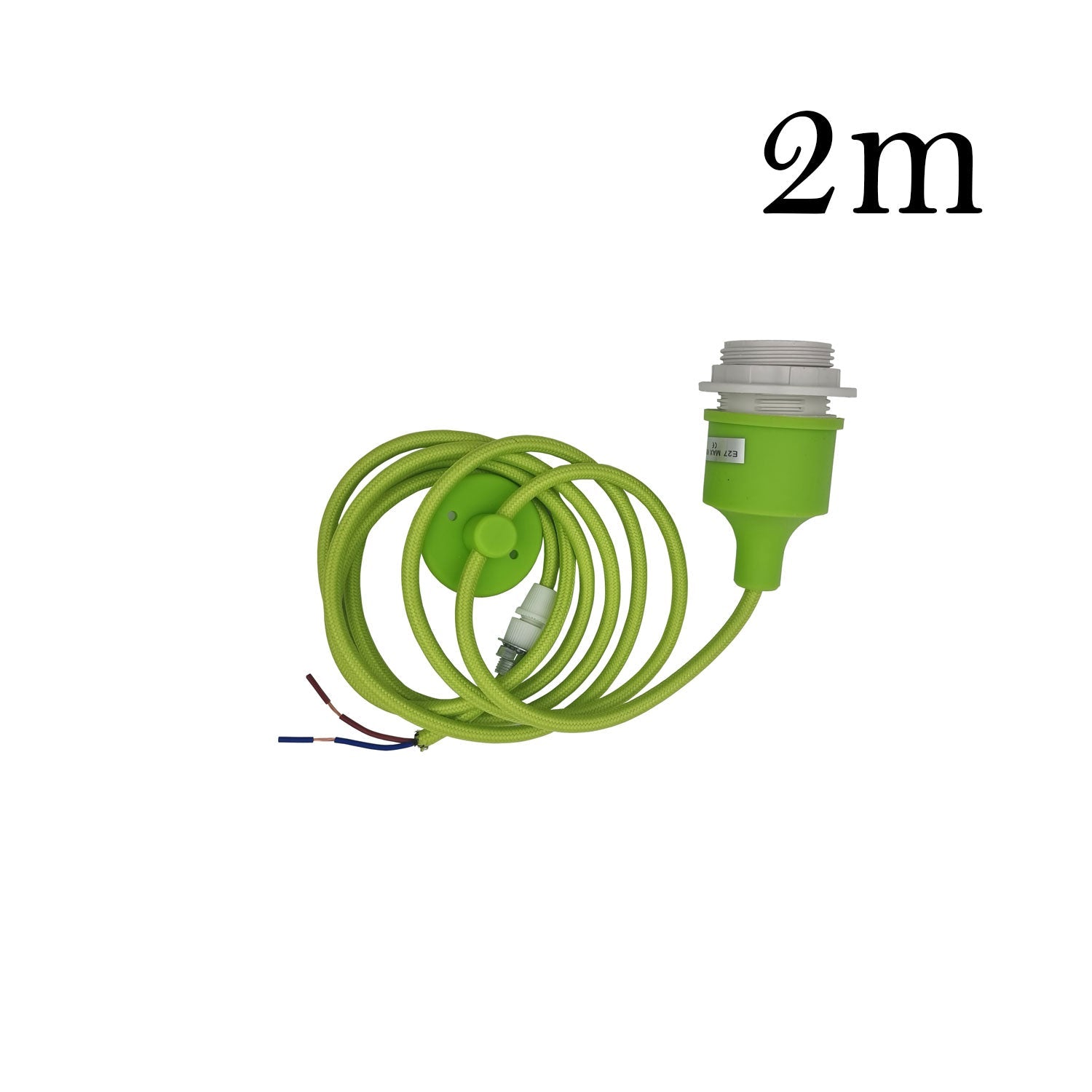 Adjustable E27 Pendant Light Holder Kit, 2M Cable, Multi-Color Design