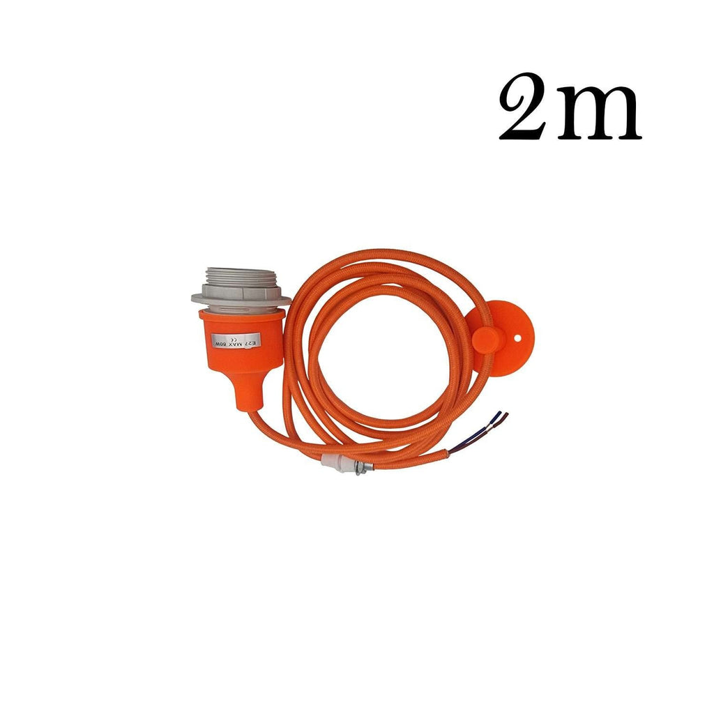 Adjustable E27 Pendant Light Holder Kit, 2M Cable, Multi-Color Design