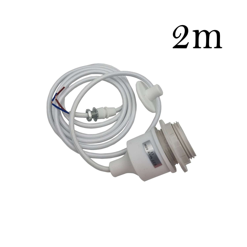 Adjustable E27 Pendant Light Holder Kit, 2M Cable, Multi-Color Design