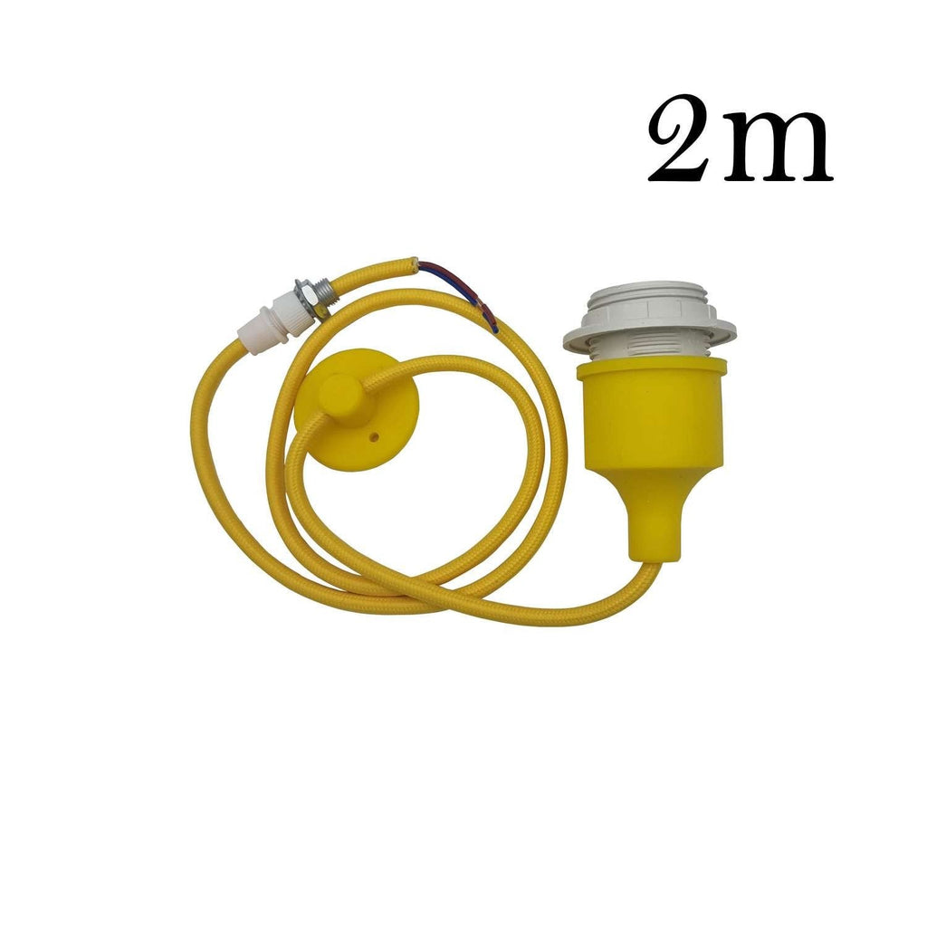 Adjustable E27 Pendant Light Holder Kit, 2M Cable, Multi-Color Design