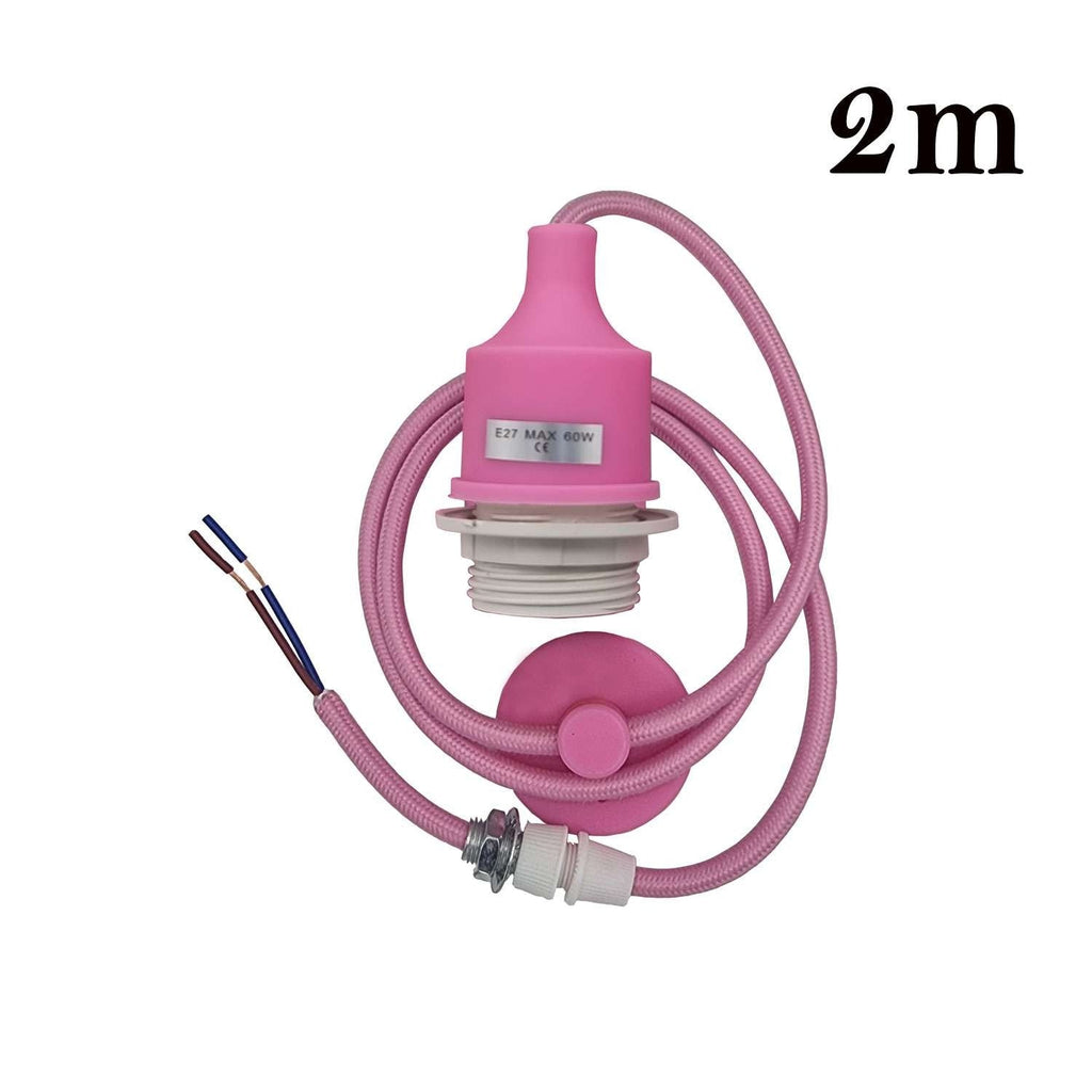 Adjustable E27 Pendant Light Holder Kit, 2M Cable, Multi-Color Design