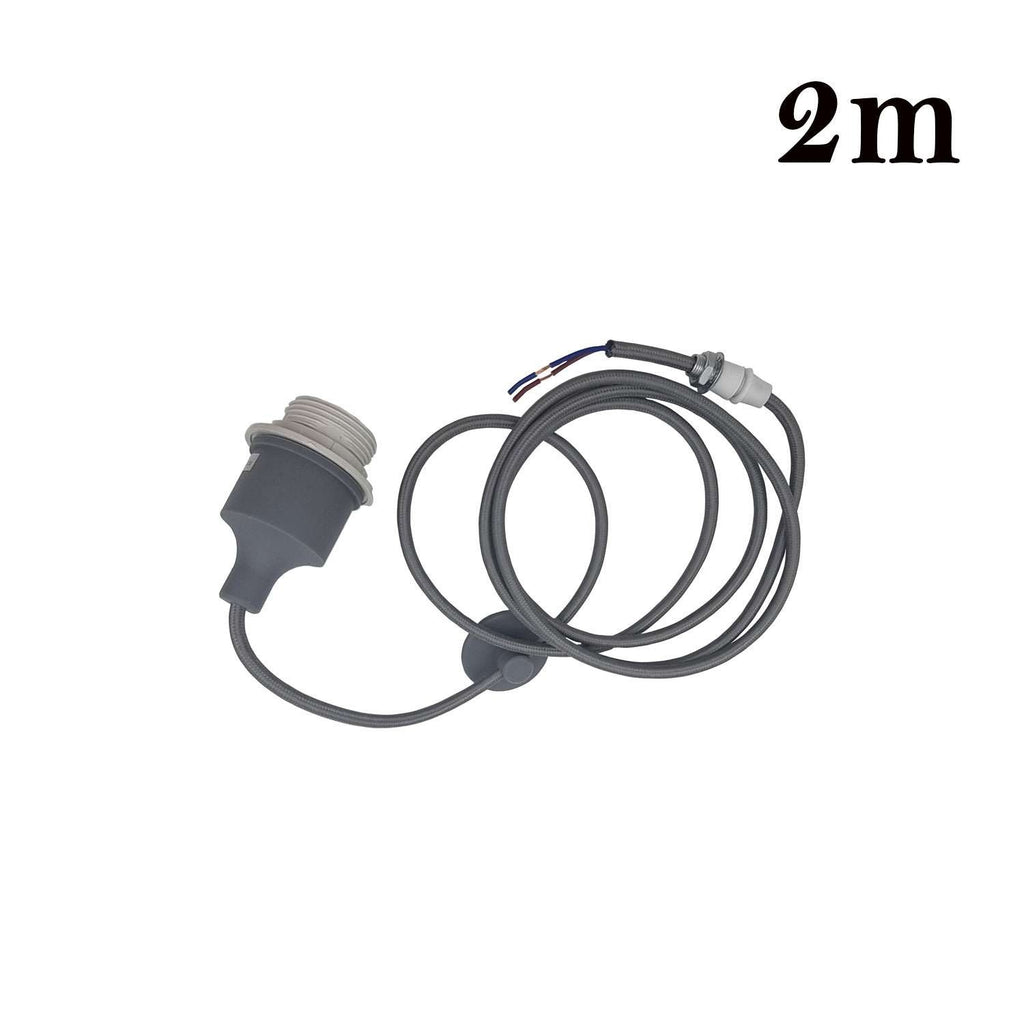 Adjustable E27 Pendant Light Holder Kit, 2M Cable, Multi-Color Design