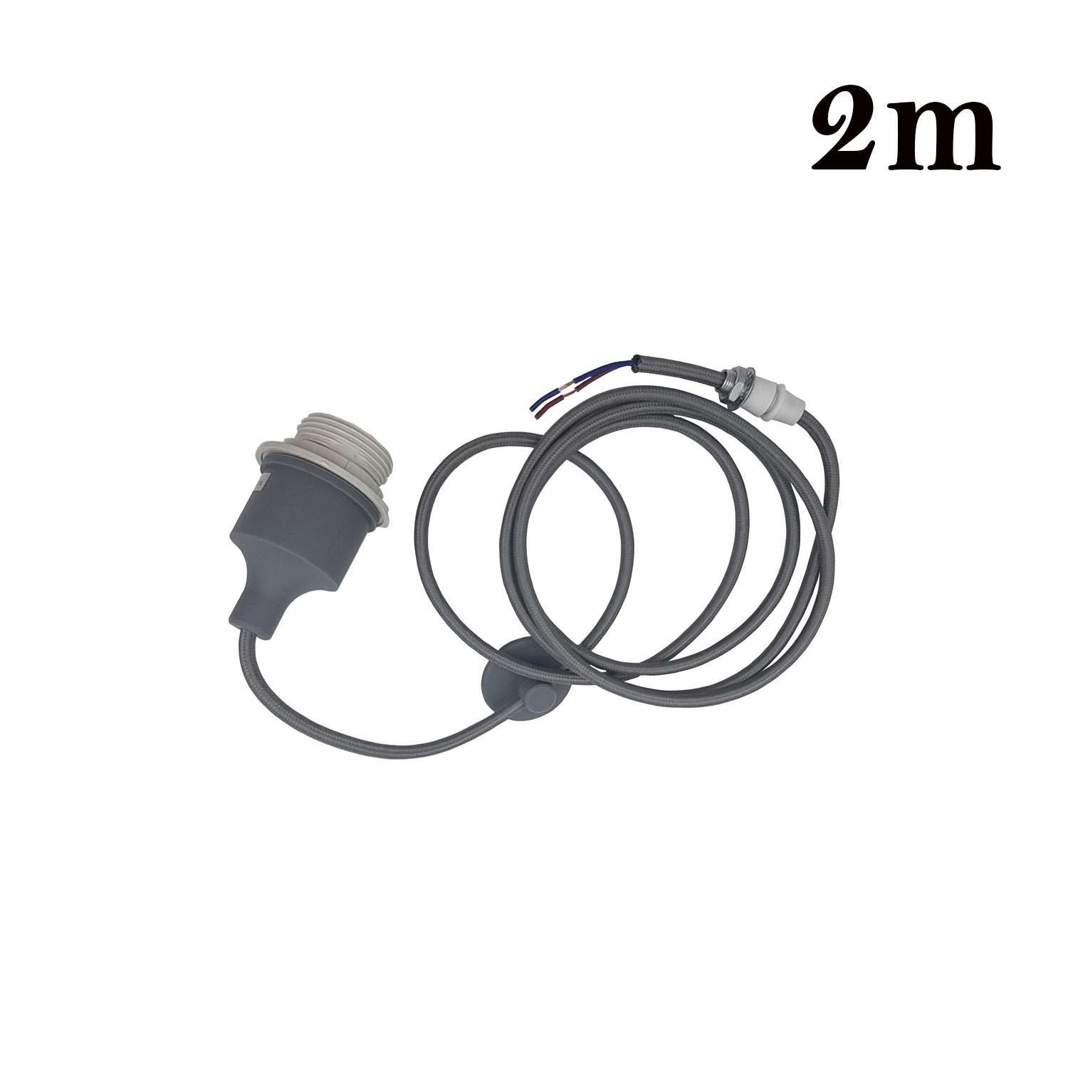 Adjustable E27 Pendant Light Holder Kit, 2M Cable, Multi-Color Design
