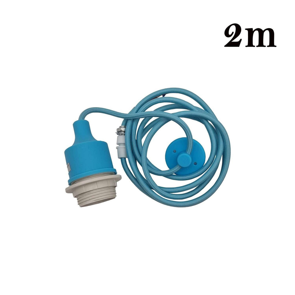 Adjustable E27 Pendant Light Holder Kit, 2M Cable, Multi-Color Design