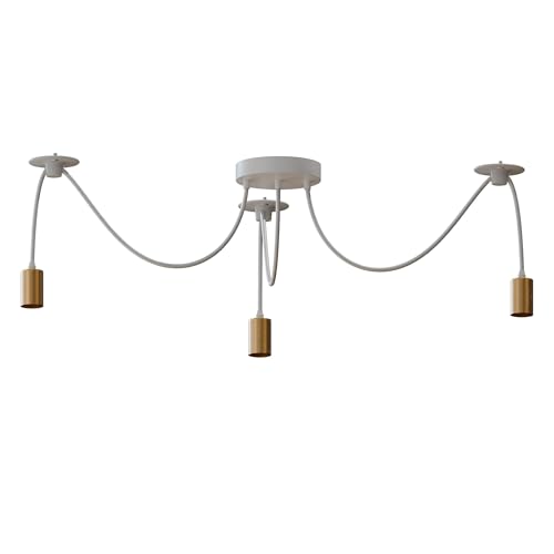 Industrial Spider Chandelier Pendant Light Fixture with E27 Base, Multi-Arm Design