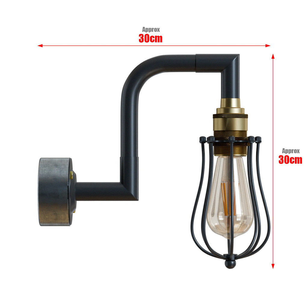 Industrial Metal Conduit Pipe Wall Light Kit E27 Vintage Style