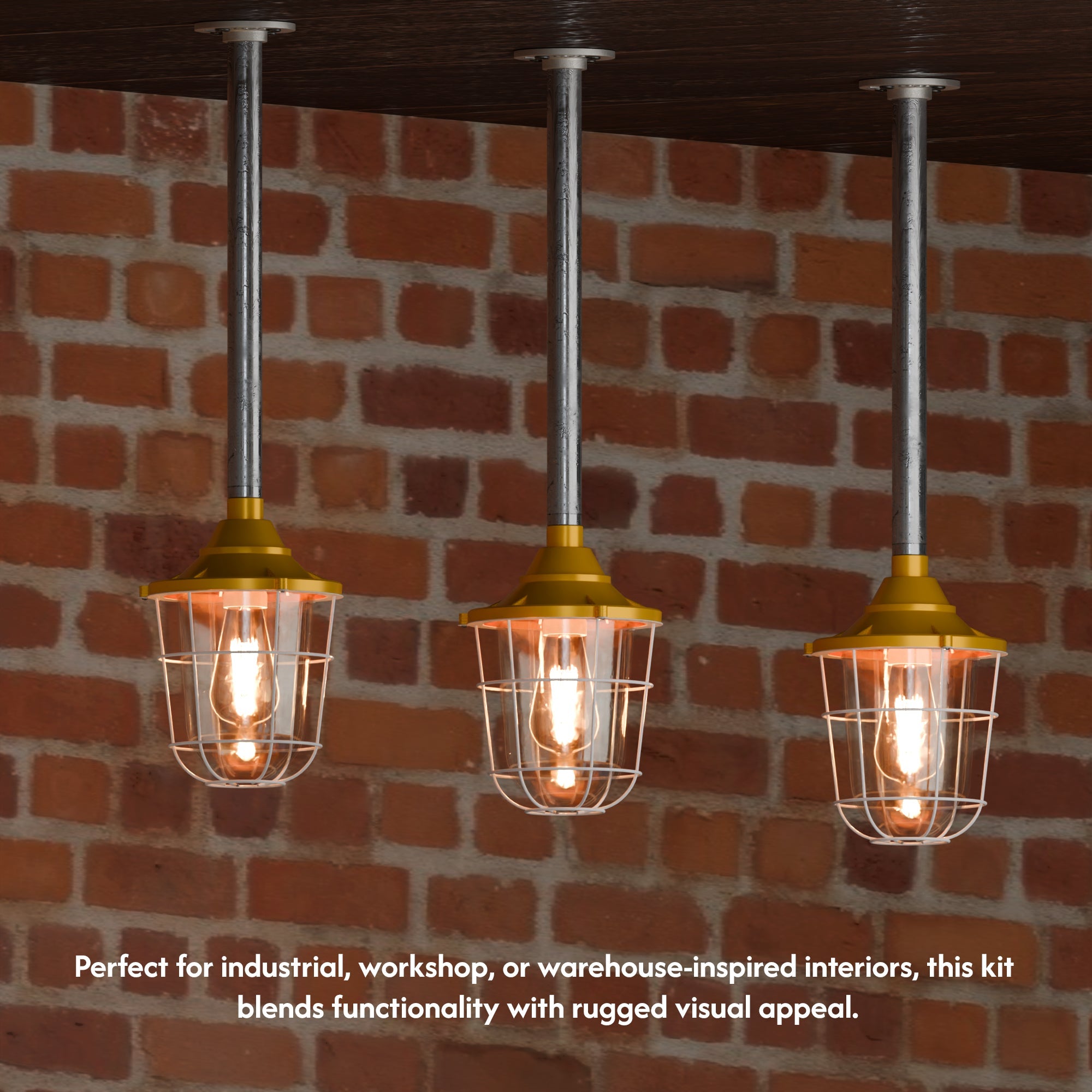 3/4 Entry Lantern Fisherman Caged Conduit Pipe Pendant Light Kit ~6102