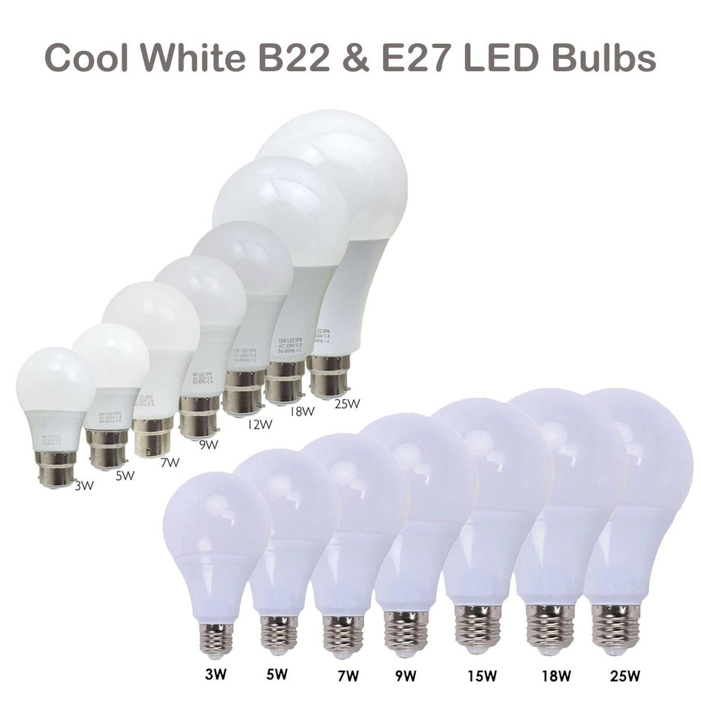 Brilliant 7W LED GLS Cool White B22 E27 Energy Saving Light Bulbs