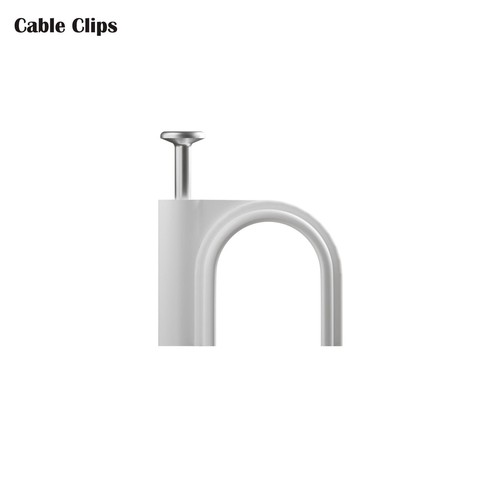 100-Pack White Round Cable Clips with Strong Steel Nails
