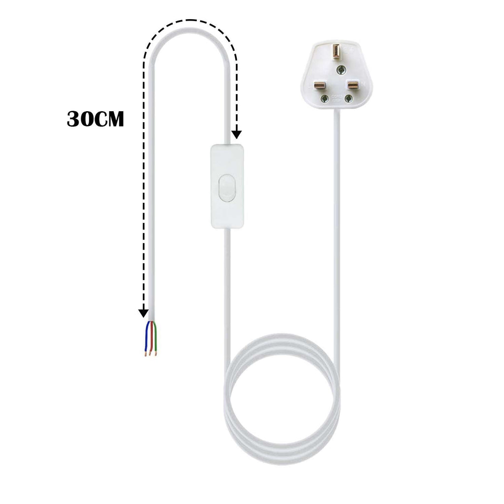 2m Plug-In Pendant Light Kit with On/Off Switch, E27 E14 Lamp Holder