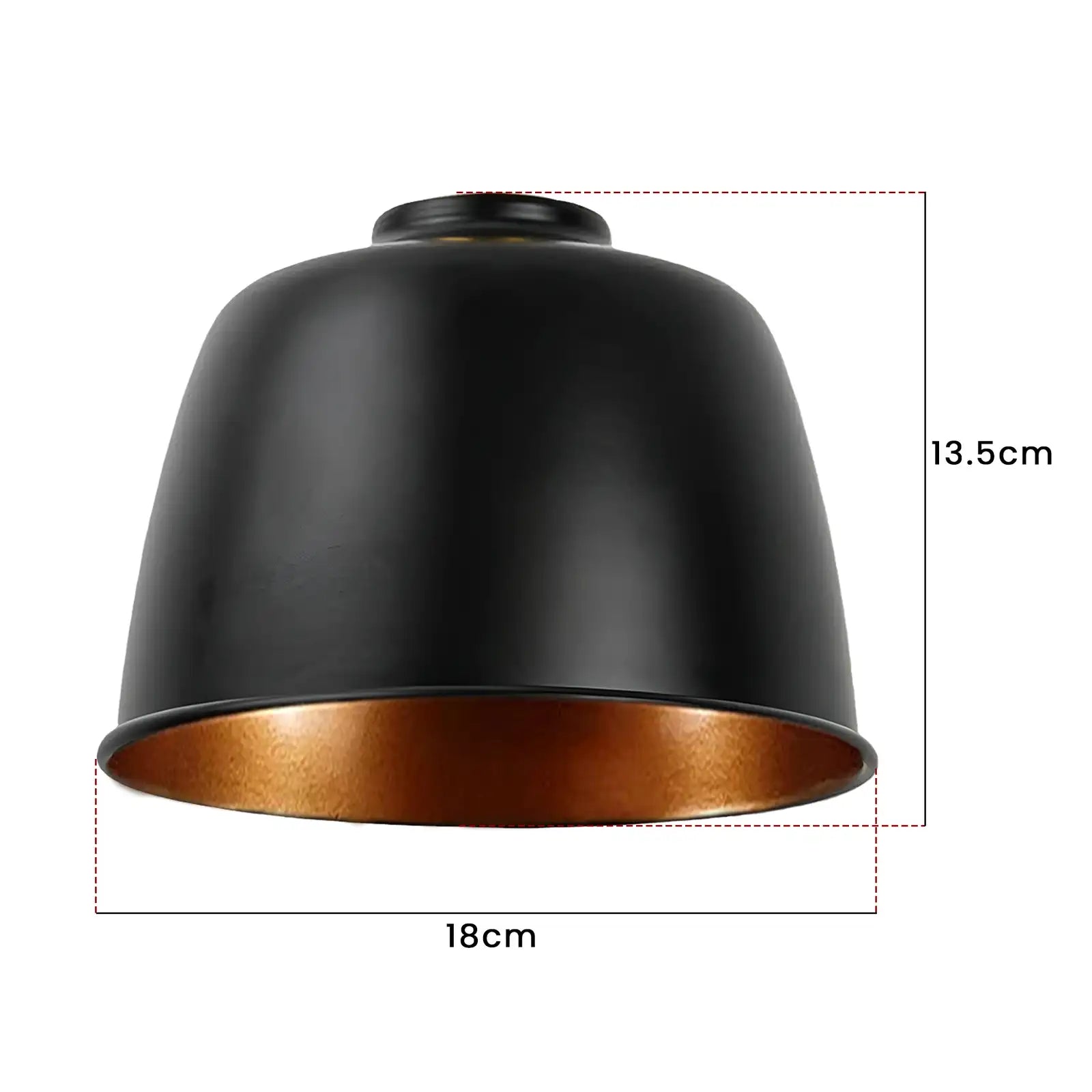 Black Gold Industrial Metal Ceiling Lamp Shade, Vintage Retro Easy-Fit