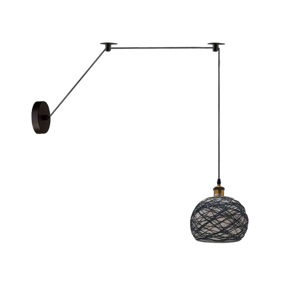 Hand-Woven Natural Bamboo Hemp Ceiling Pendant Light for Rustic Homes