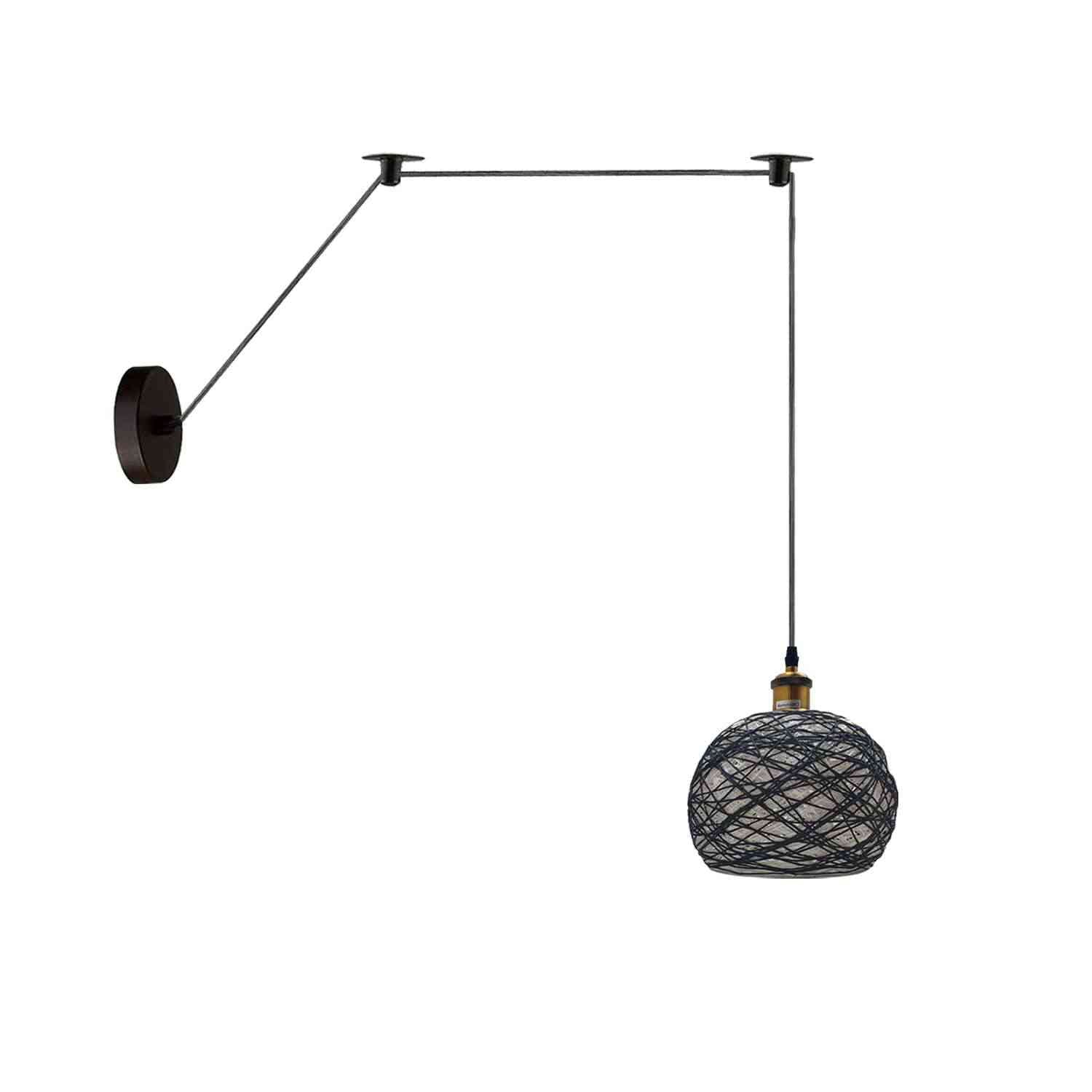 Hand-Woven Natural Bamboo Hemp Ceiling Pendant Light for Rustic Homes