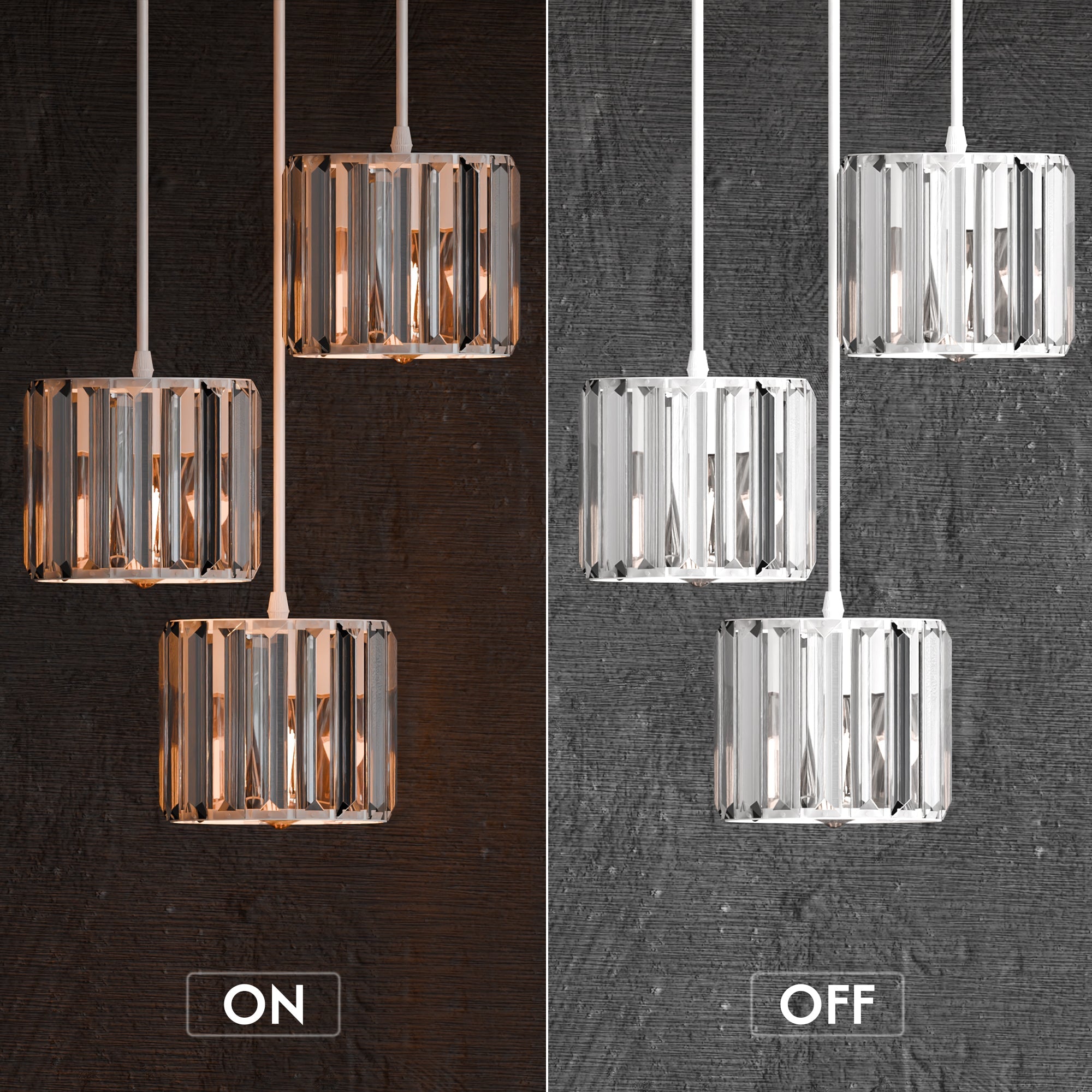 Modern Crystal 3 Head Pendant Light Indoor Entrance Dining Room ~6131