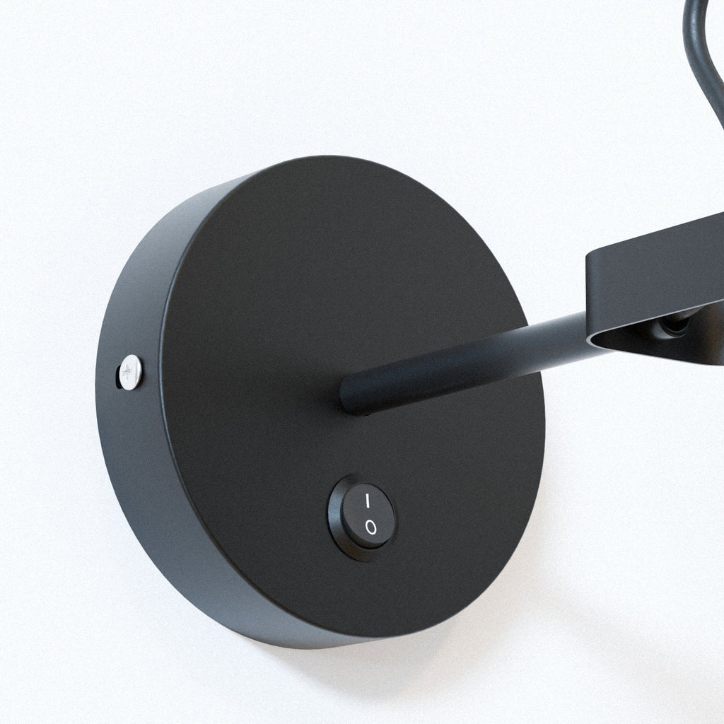 Single Point Drop Metal Ceiling Rose with Integrated Switch for Wall Lights