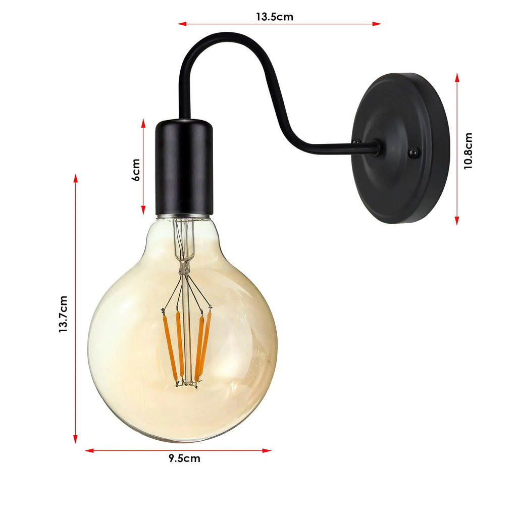 Metal Swan Neck Wall Sconce Light  Vintage wall lamp~5670