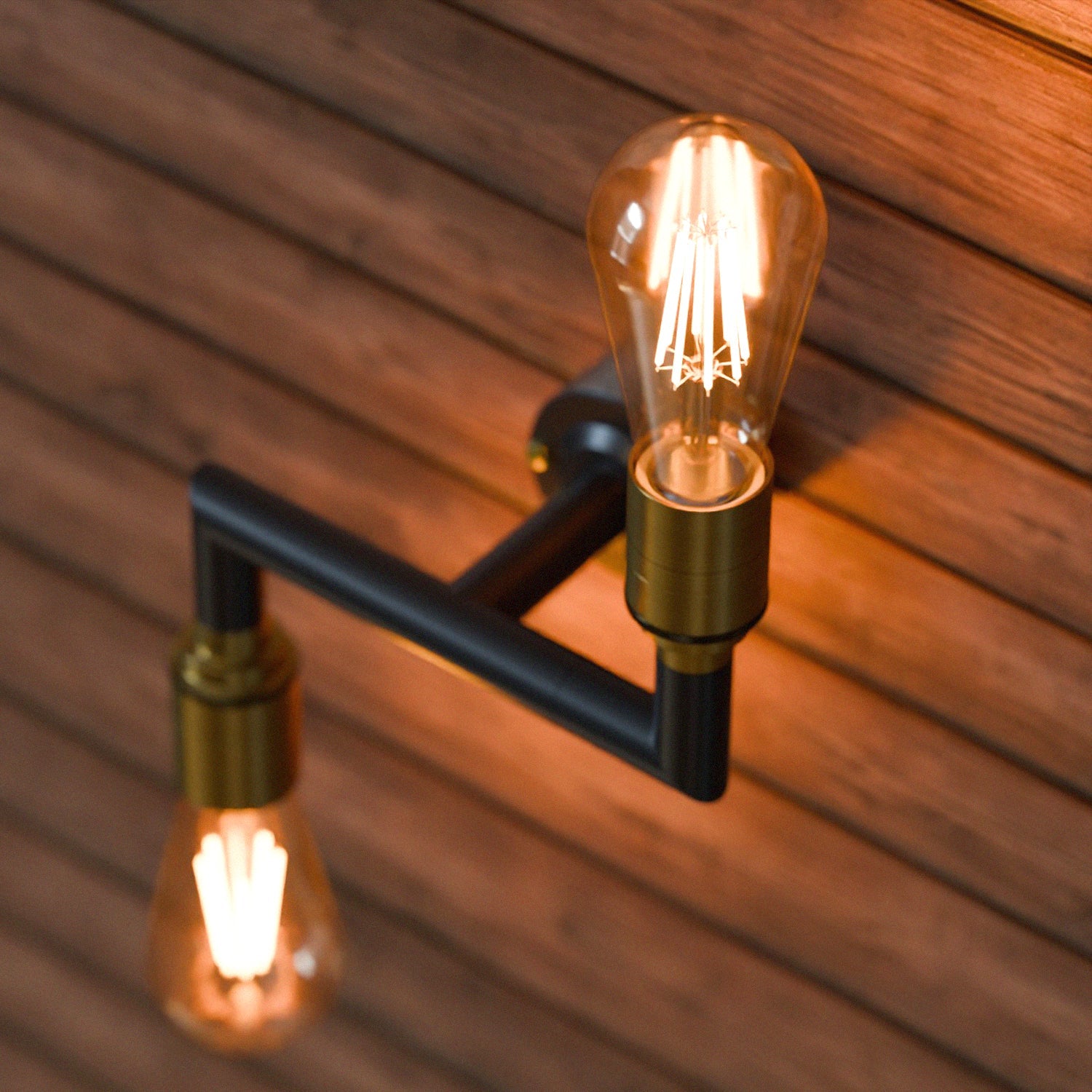 Industrial Metal Conduit Pipe Double Wall Sconce Light Kit E27