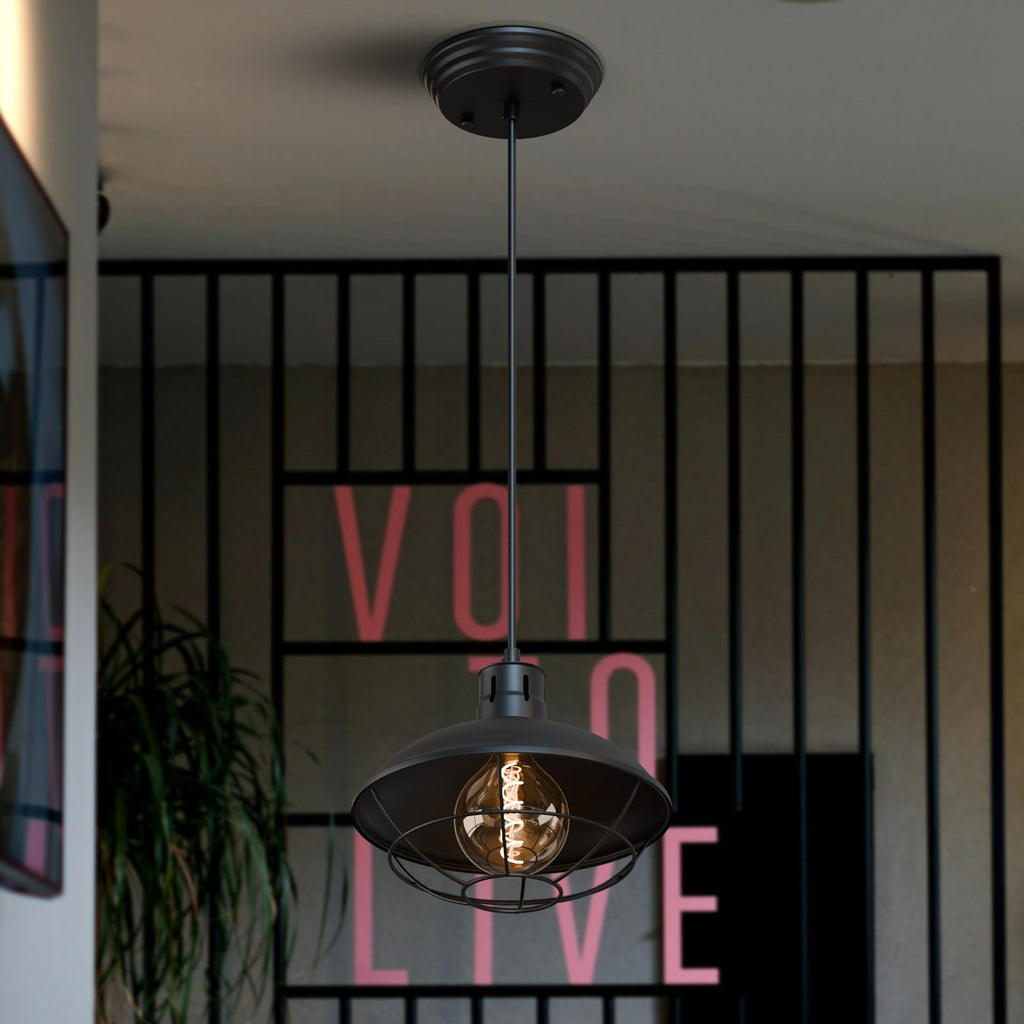 Industrial Nautical Fisherman Pendant Light with Cage Shade for Stylish Home Decor