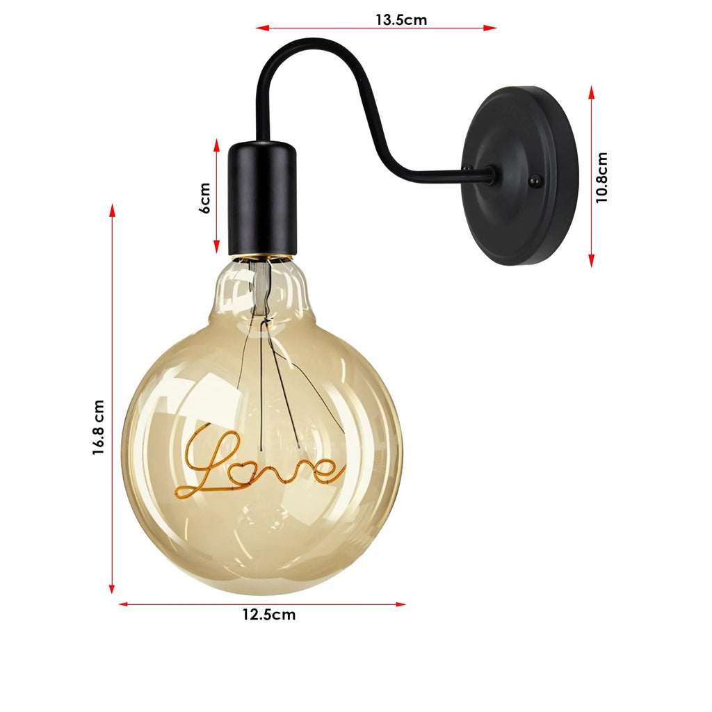 Metal Swan Neck Wall Sconce Light  Vintage wall lamp~5670