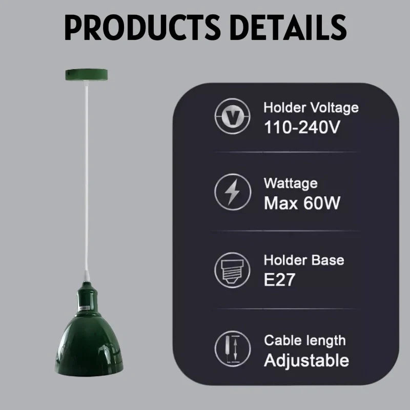 Modern Industrial Green Dome Pendant Light for Kitchen Island Bar Area
