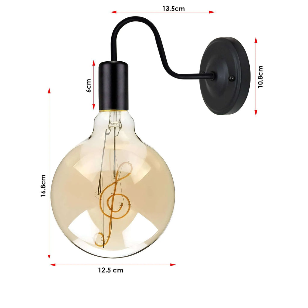 Metal Swan Neck Wall Sconce Light  Vintage wall lamp~5670