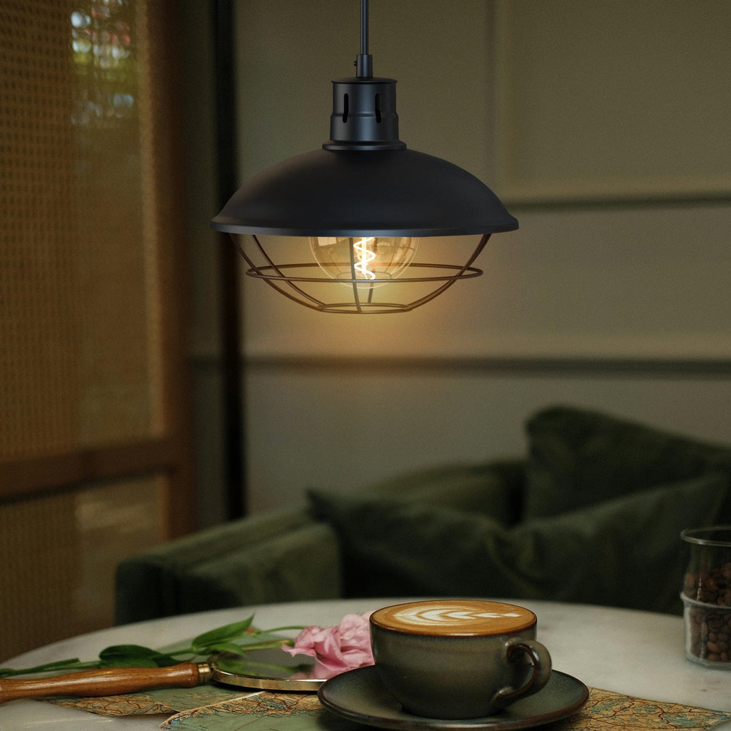 Industrial Nautical Fisherman Pendant Light with Cage Shade for Stylish Home Decor