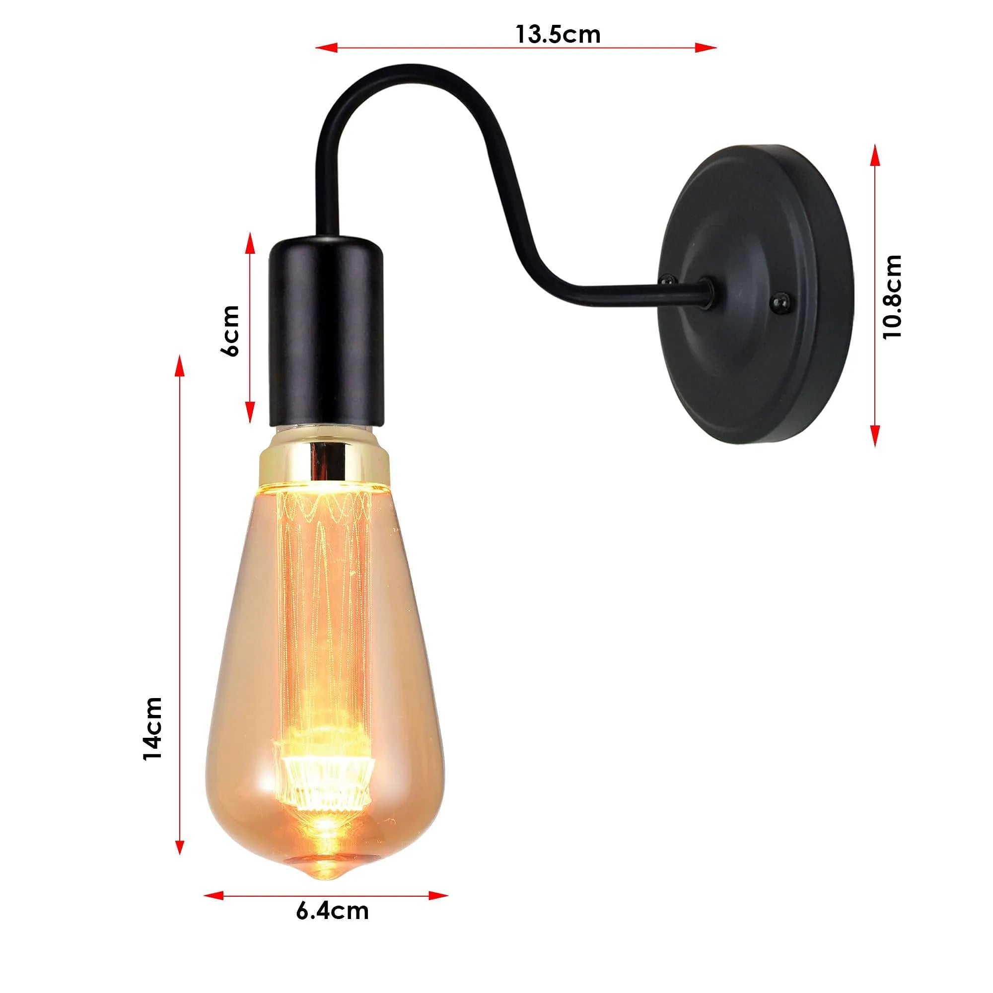 Metal Swan Neck Wall Sconce Light  Vintage wall lamp~5670