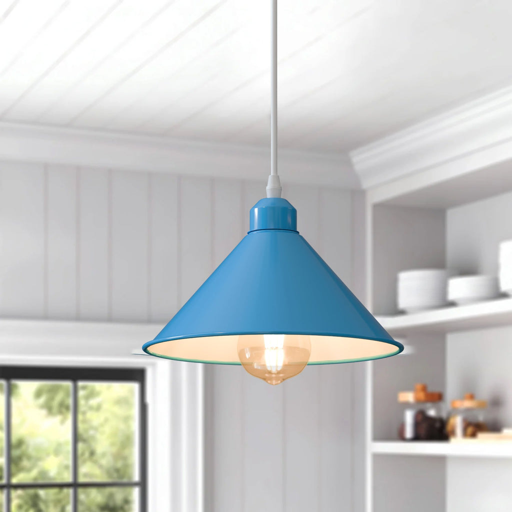 Nordic Industrial Metal Pendant Light for Kitchen Island E27 Base