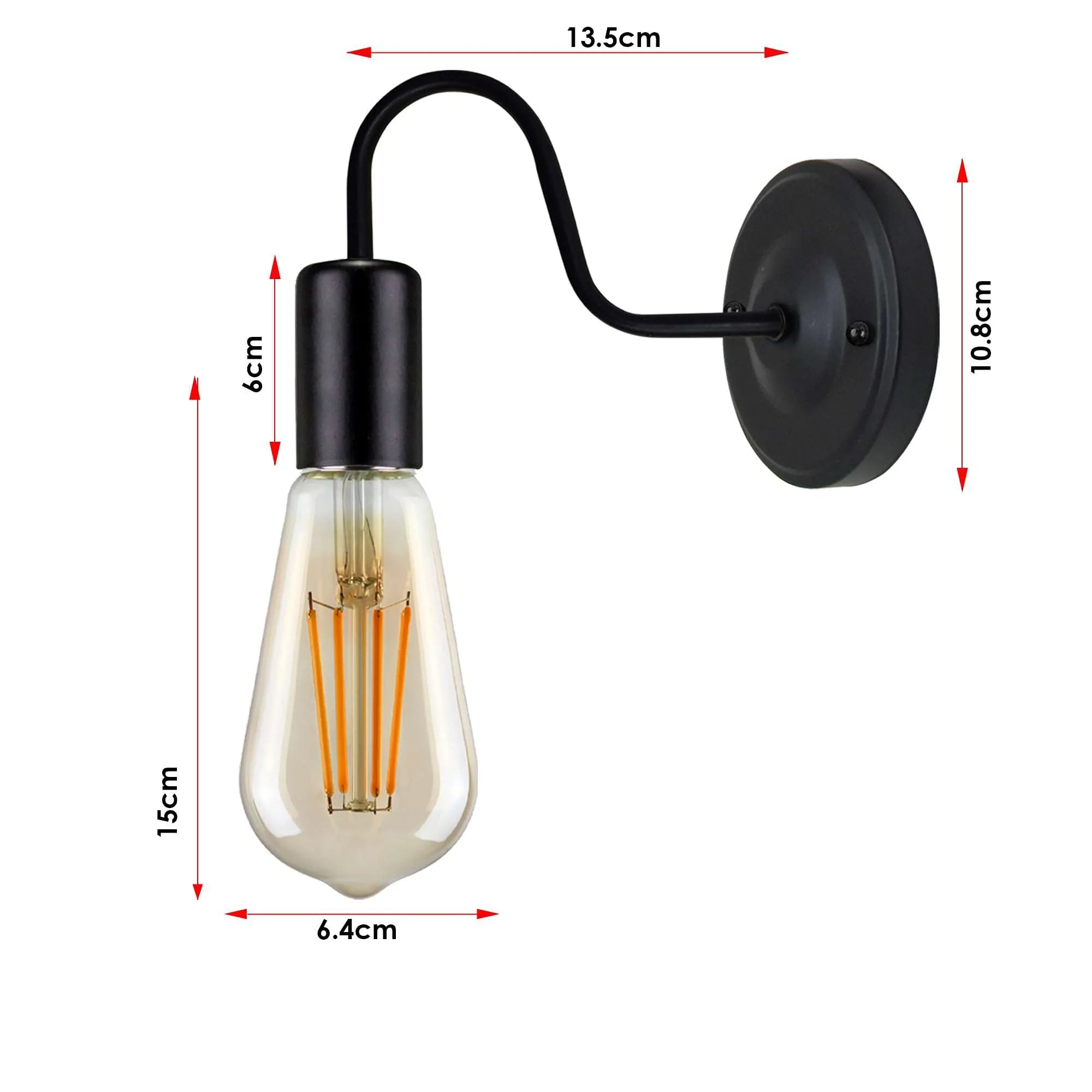 Metal Swan Neck Wall Sconce Light  Vintage wall lamp~5670