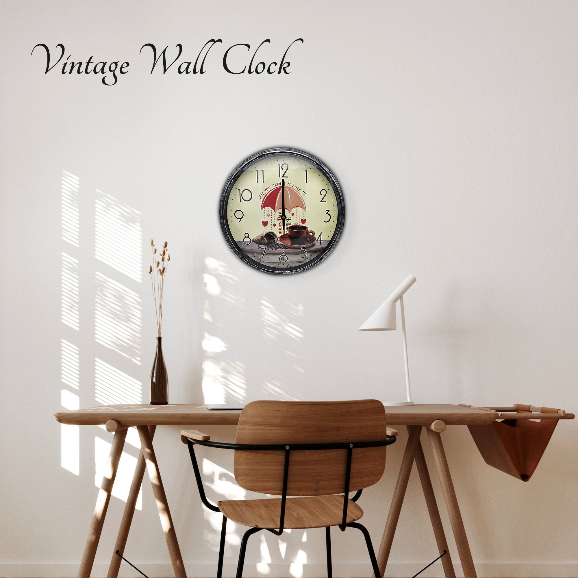 Shabby Chic Wall Clock-Vintage Style Patchwork Home Decor Design~5200