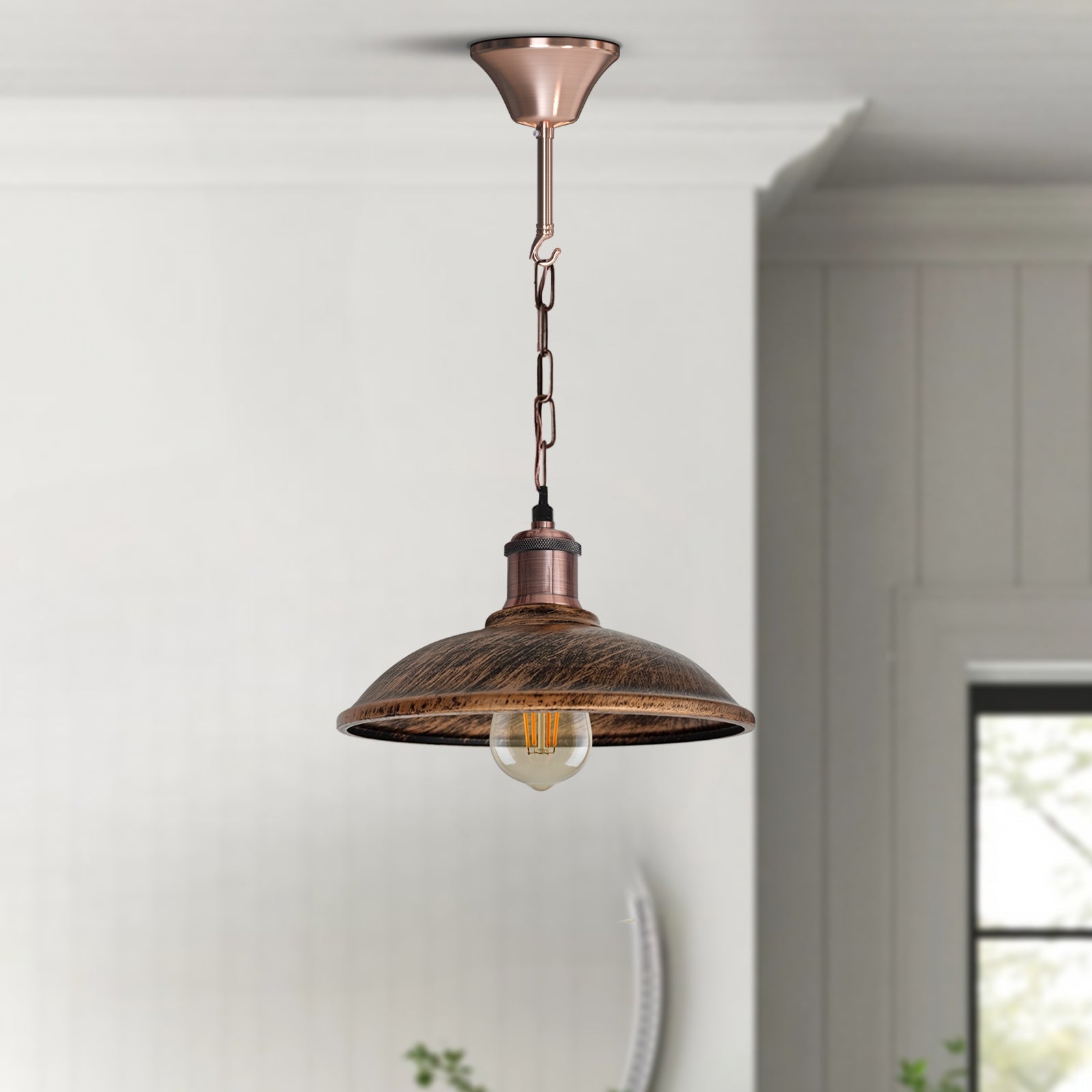100mm Metal Ceiling Rose Hook for Pendant Lights & Chandeliers - Easy Mount