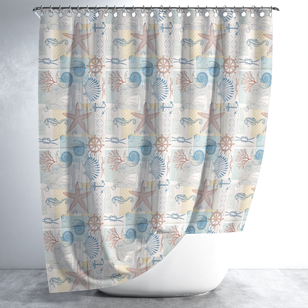 Waterproof Seaside Ocean Animal EVA Shower Curtain for Bathtub Shower