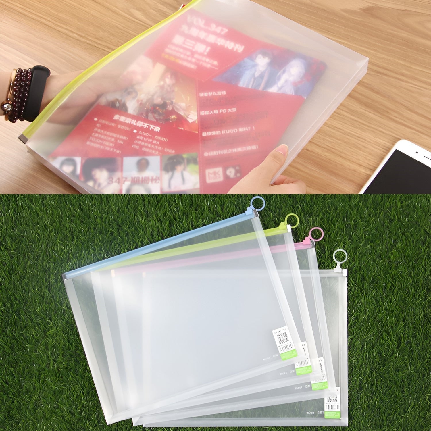 Clear Zipper Document Storage Bag: Waterproof, Durable, Portable File Organizer