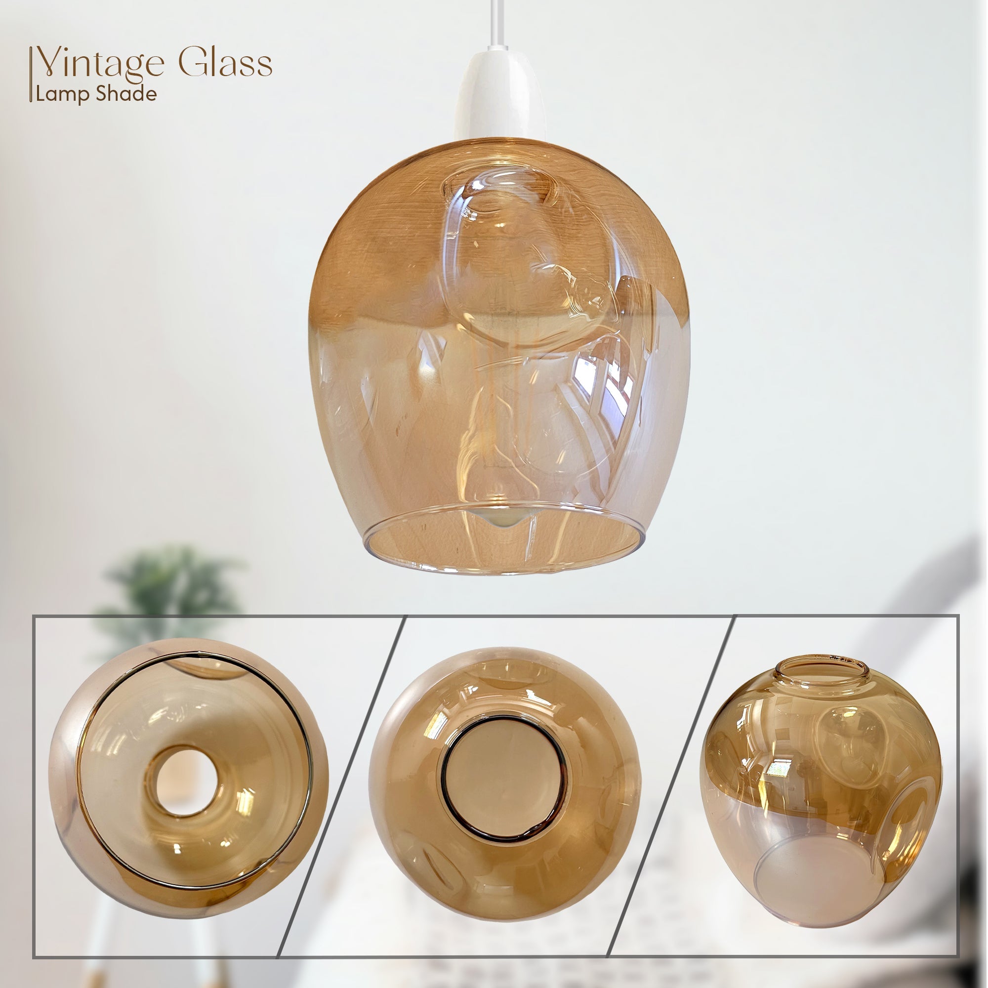 Floral Glass Easy Fit Pendant Light Shade Modern Chrome Finish Design