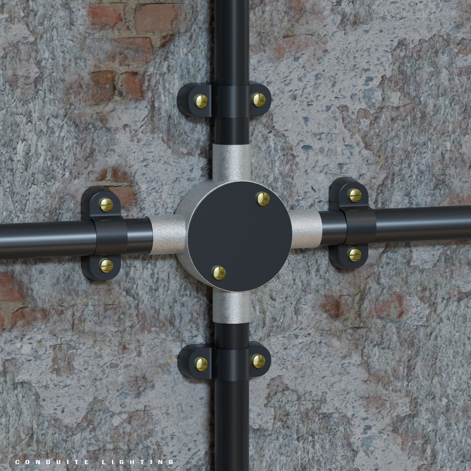 Durable Black Metal Circular Conduit Box Lid for 20mm Lighting Systems