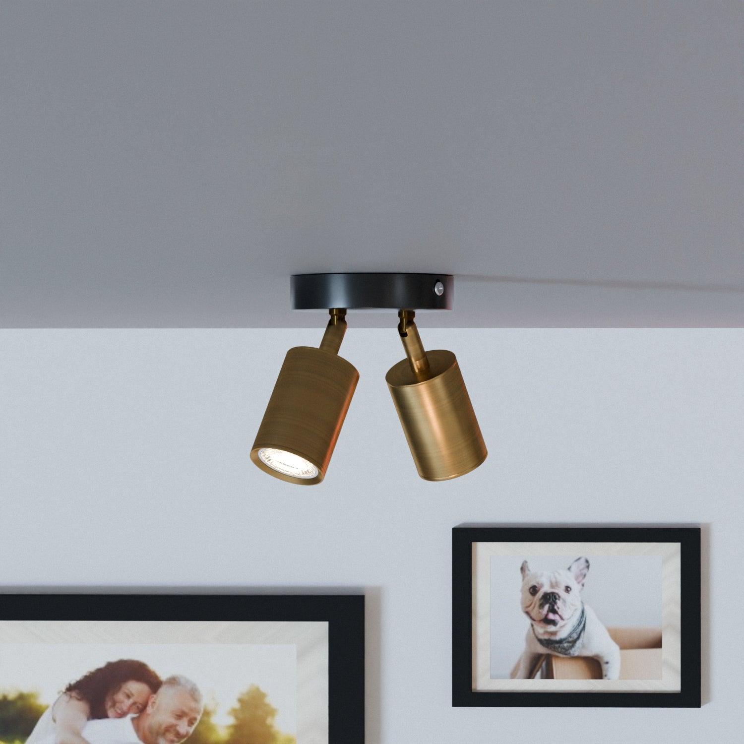 Modern Adjustable Double Head Rotatable GU10 Spotlight Ceiling Light Fixture