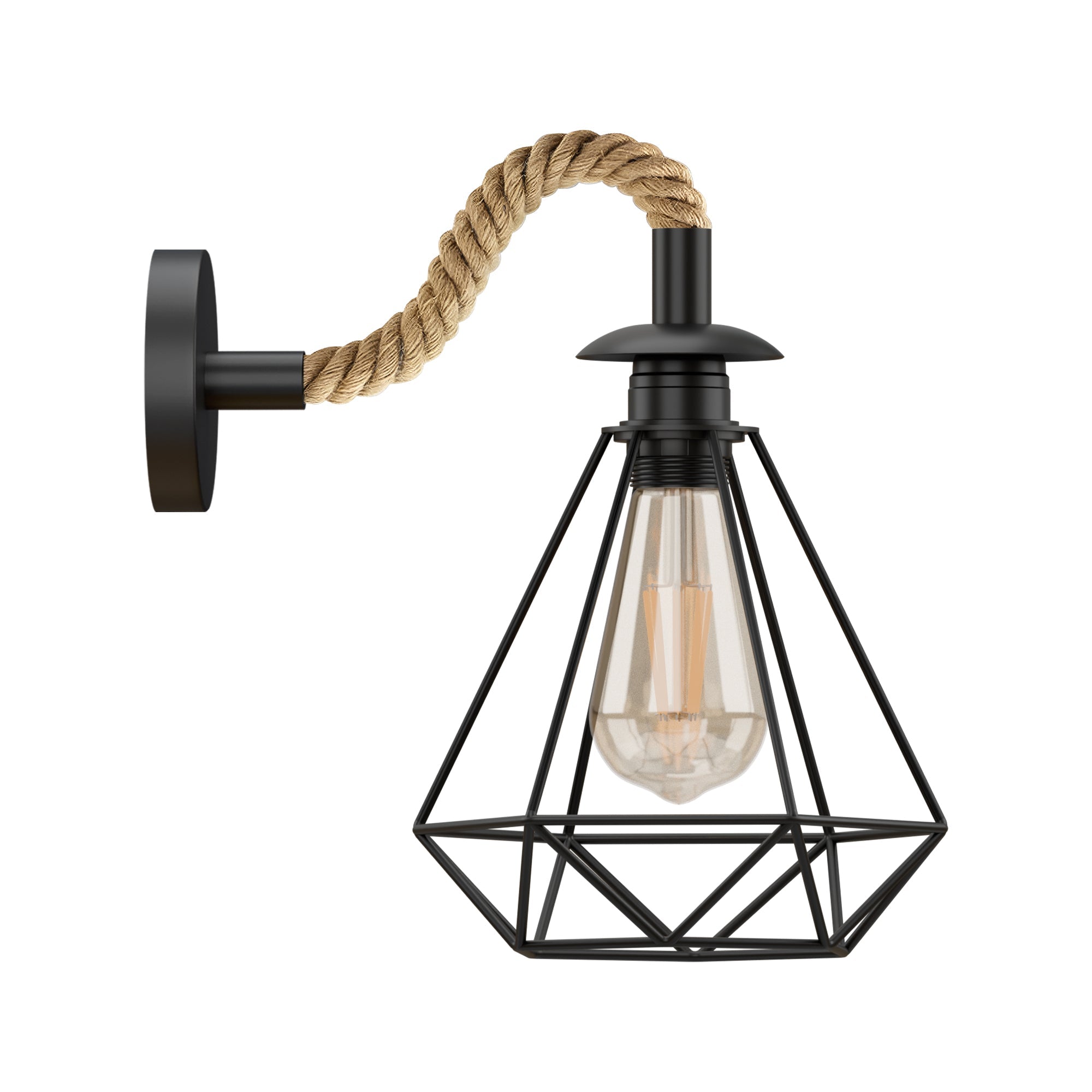Black Wall Sconce Lighting Rope Fixture ~5700