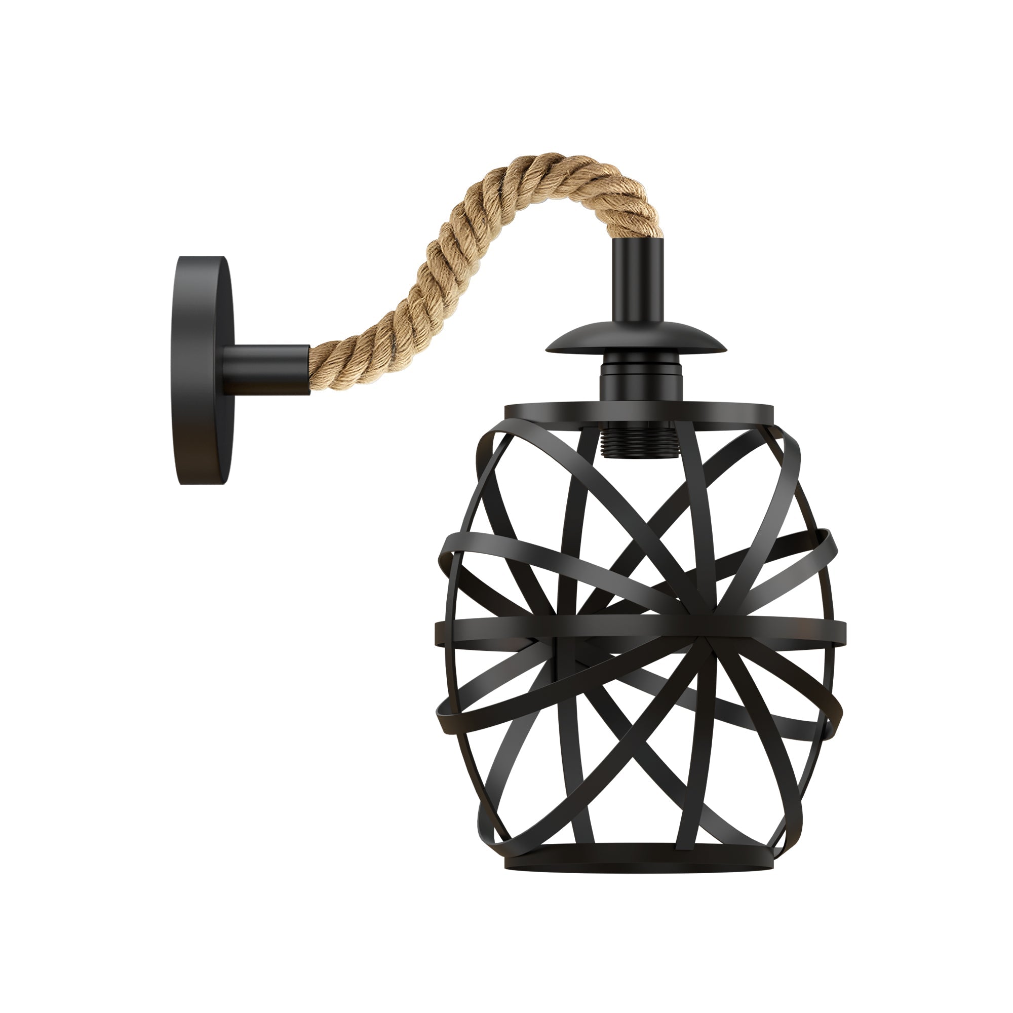 Black Wall Sconce Lighting Rope Fixture ~5700