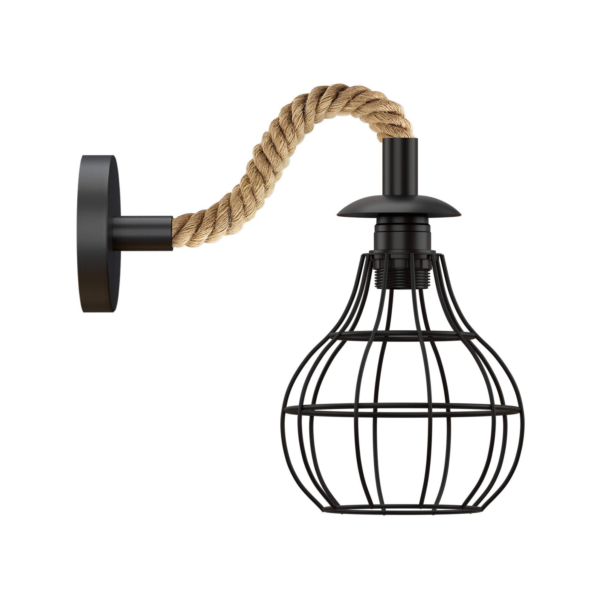 Black Wall Sconce Lighting Rope Fixture ~5700