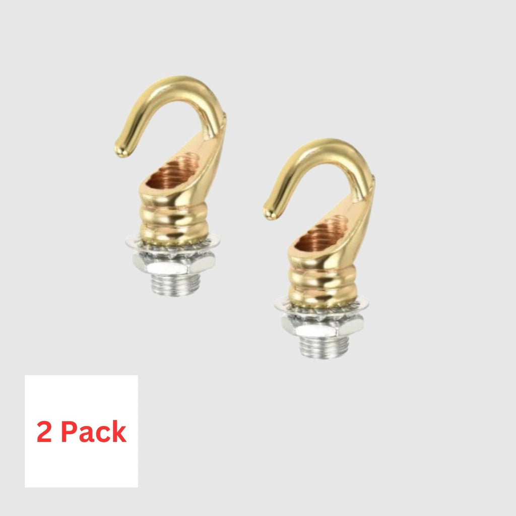 Small French Gold Ceiling Hooks for Chandeliers and Pendants 2-Pack