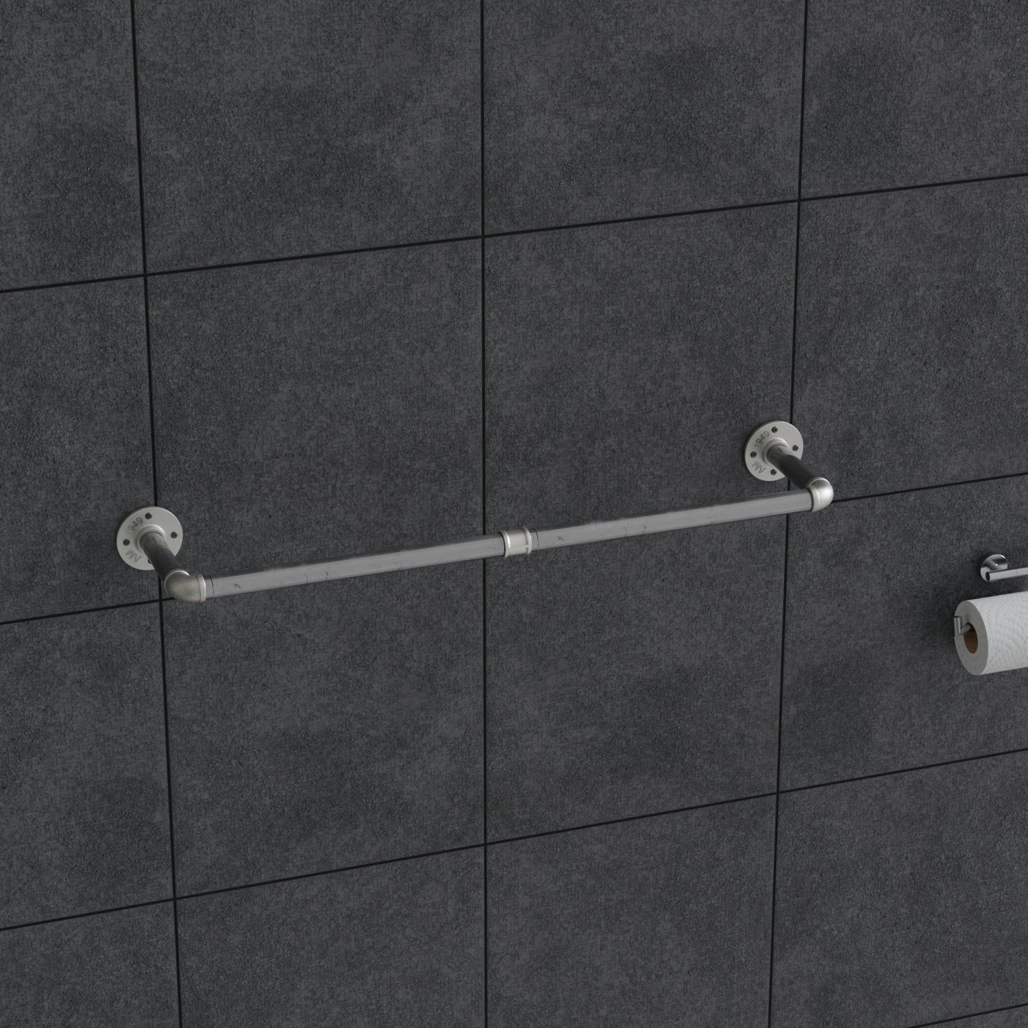 Industrial Pipe Wall Mounted Towel Bar Holder Rustic Bathroom Kitchen