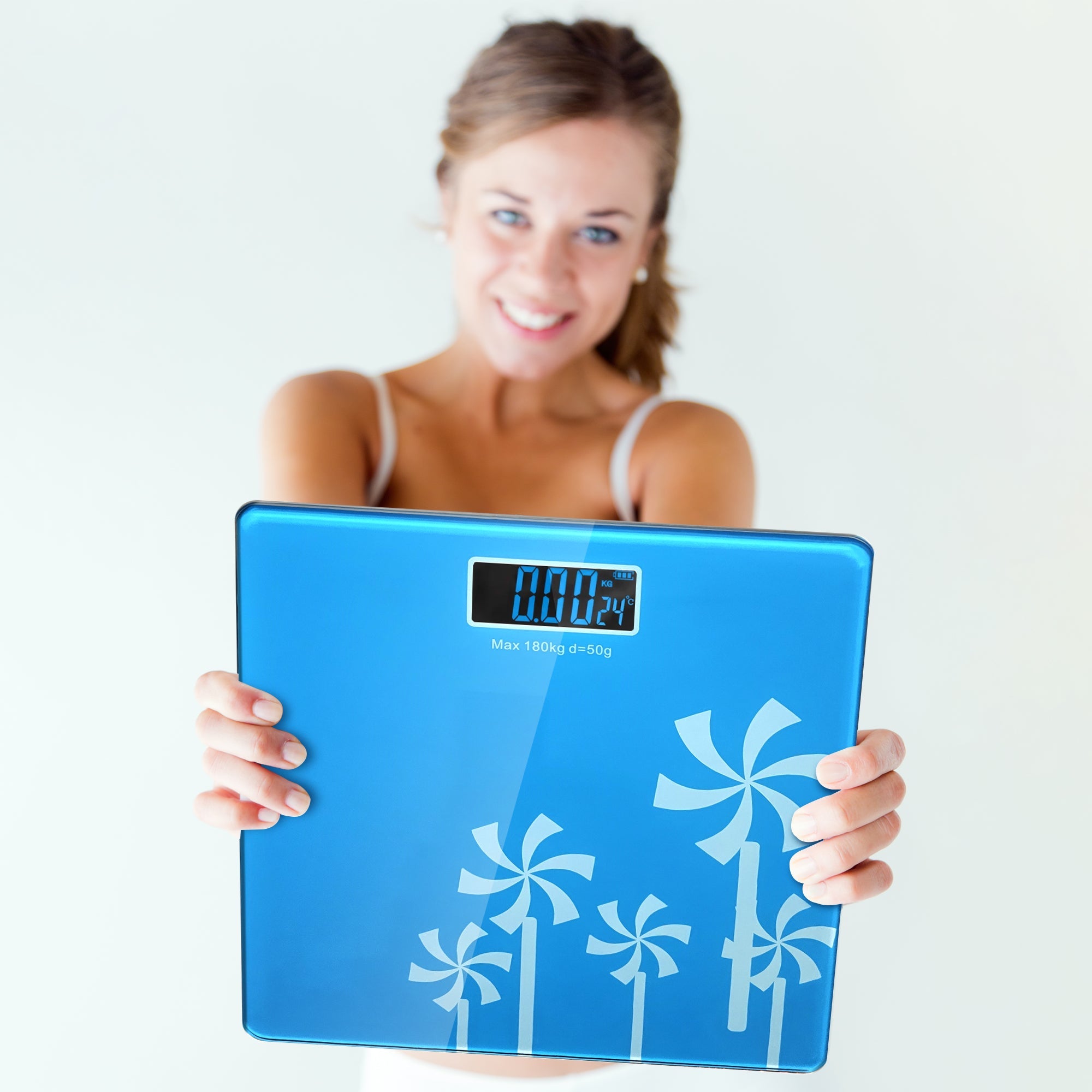 Accurate Digital Printed Glass Bathroom Scale for Stylish Weight Tracking