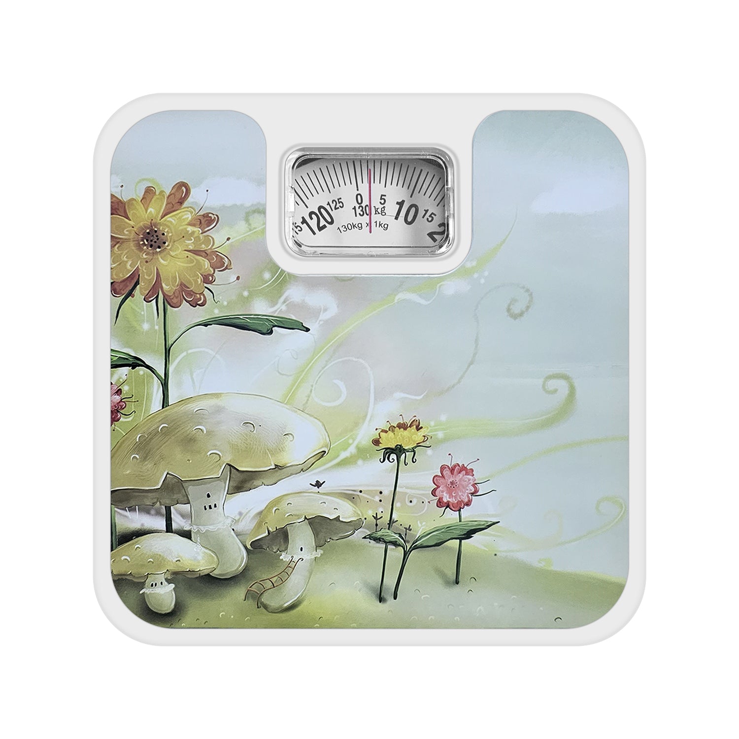 Mechanical Analog Bathroom Scale with Rotating Dial and Metal Body
