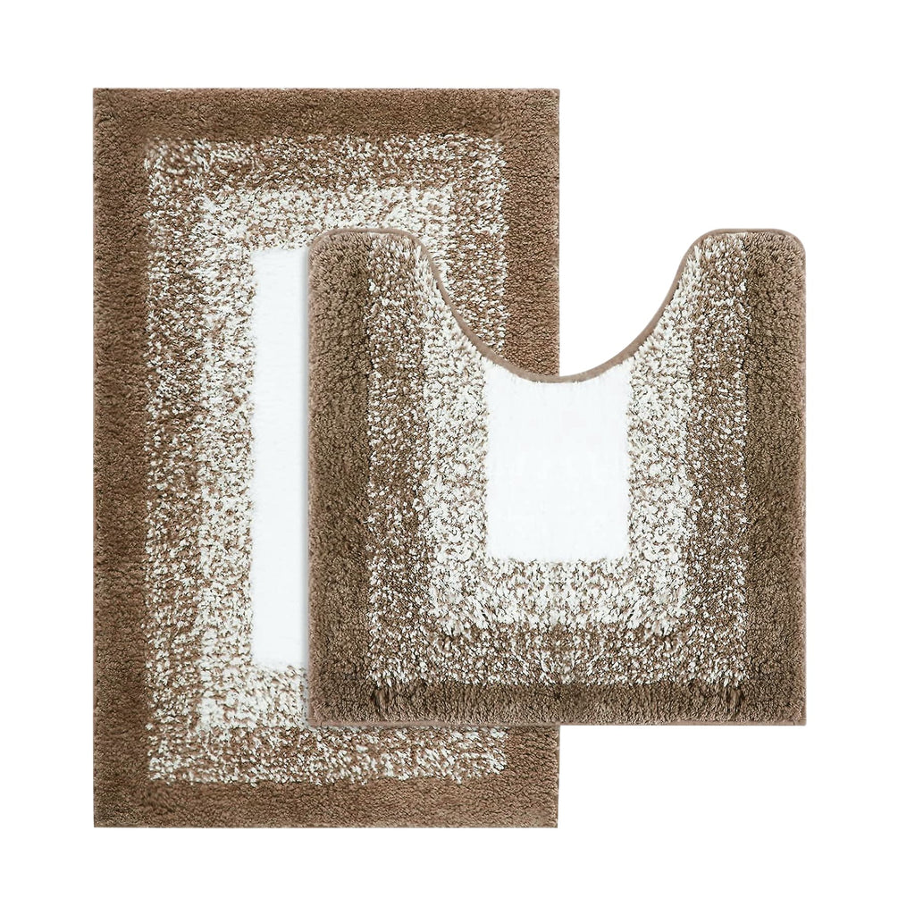 Soft Non-Slip 2-Piece Microfiber Bath and Pedestal Mat Set