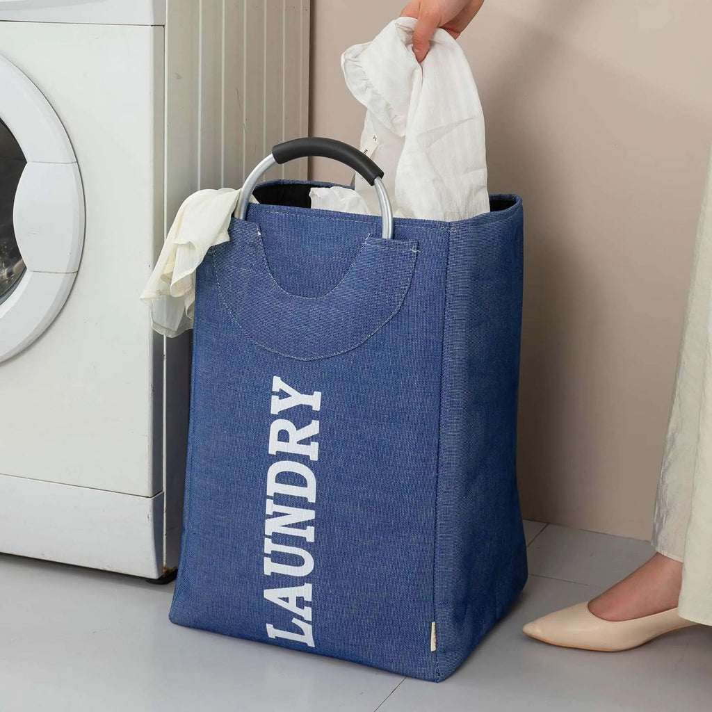 37L Collapsible Heavy Duty Laundry Bag with Sturdy Aluminum Handles
