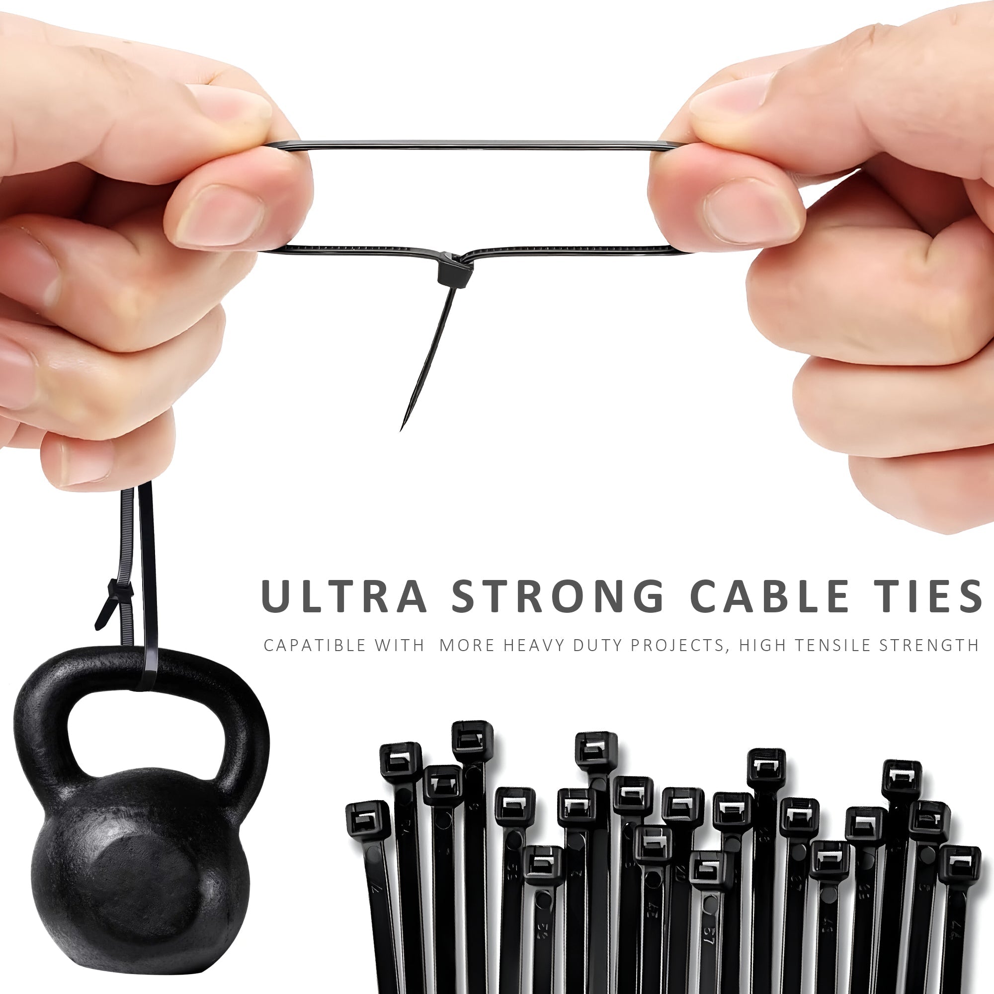 Durable Black Nylon Self-Locking Cable Ties for Heavy-Duty Wire Organization (100 Pack)