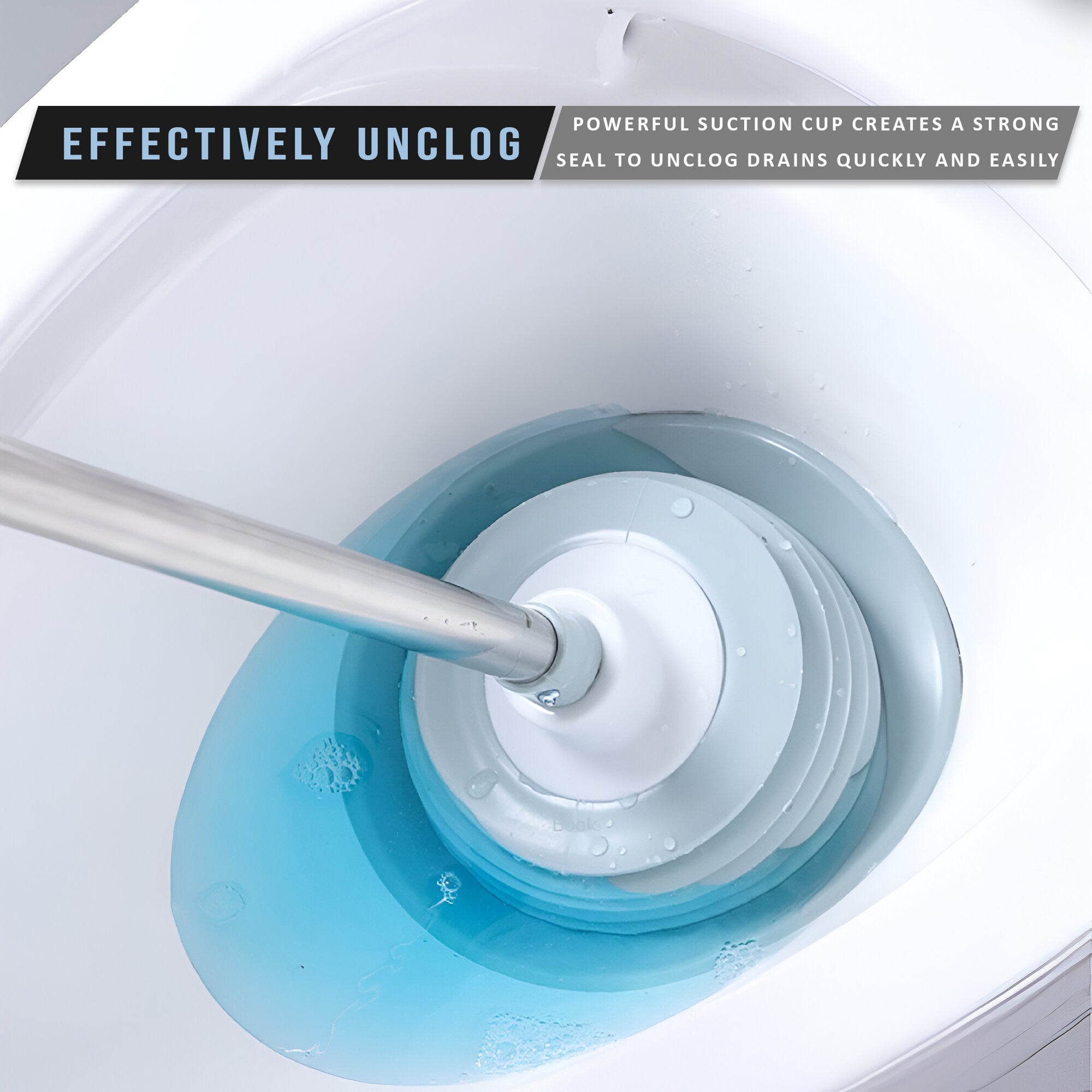 Heavy Duty Bellows Drain Unblocker and Toilet Plunger Tool