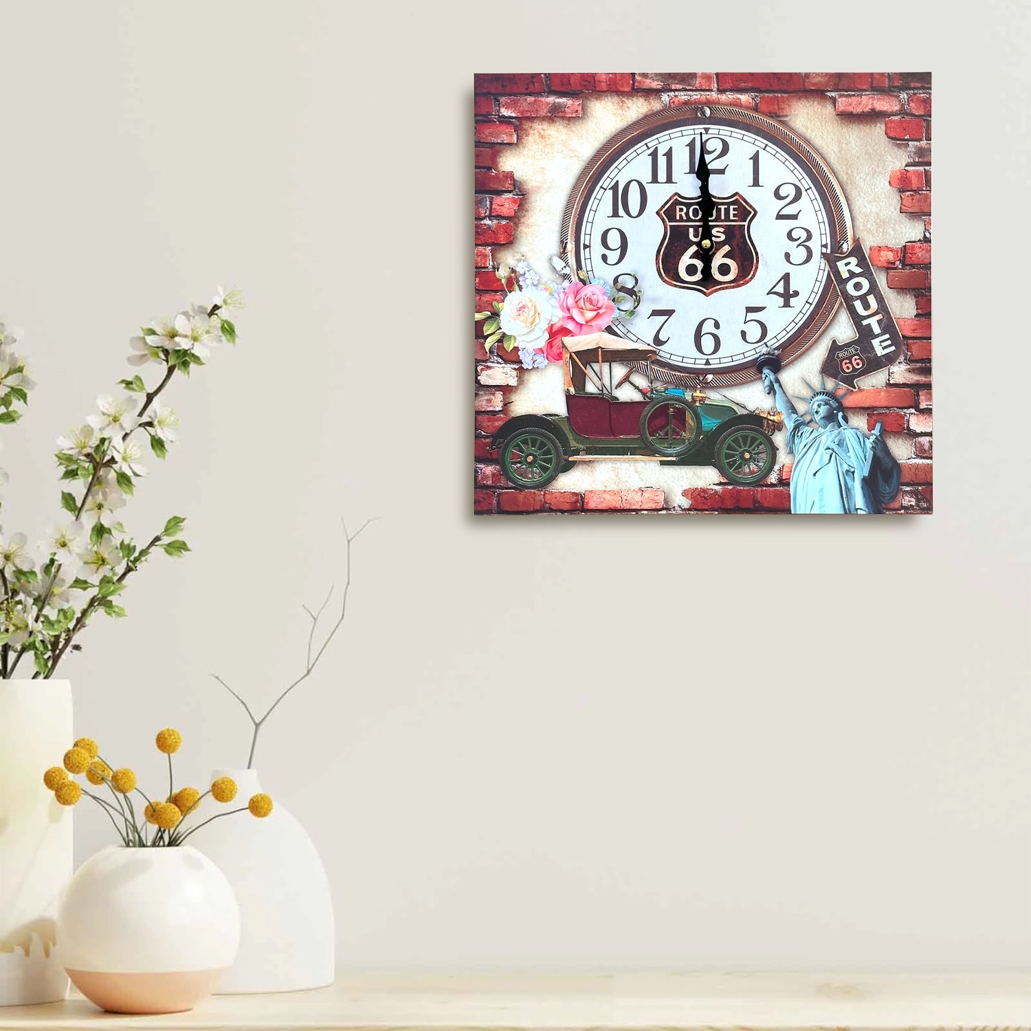 Modern Frameless Paris Eiffel Tower Wall Painting clock -5557