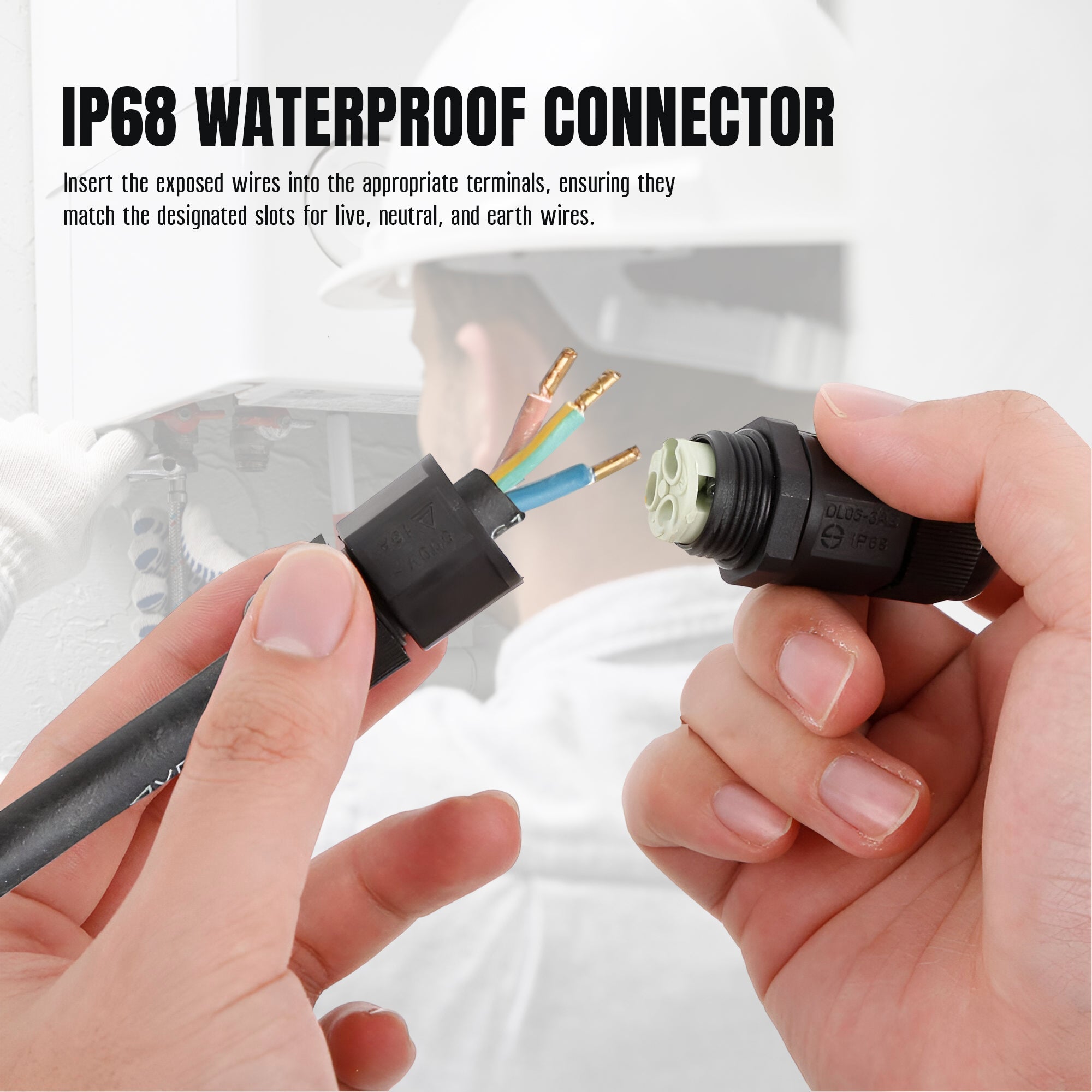 IP68 Waterproof 3-Way Outdoor Electrical Cable Connector Junction Box