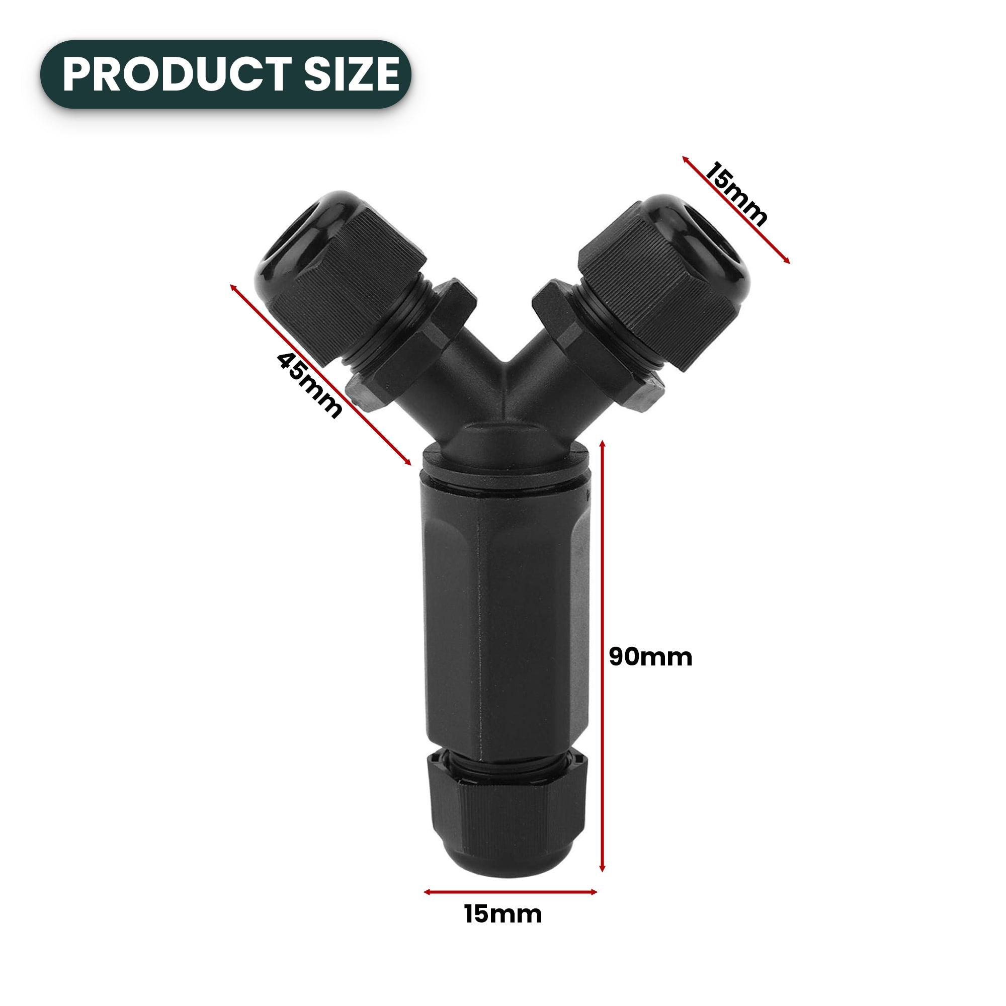 Y-Shape IP68 Waterproof Cable Connector Outdoor Electrical Junction Box